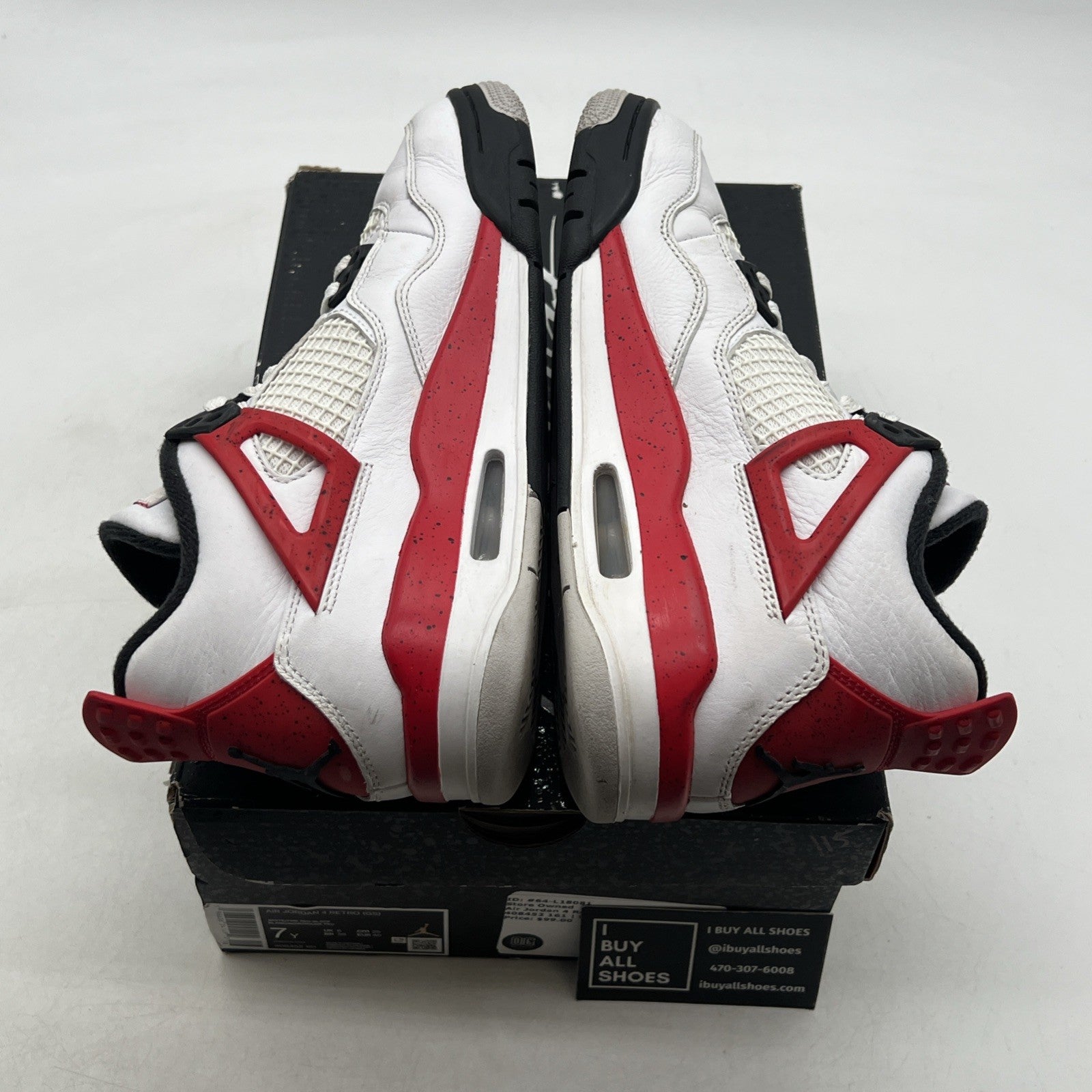 Size 7 - Air Jordan 4 Retro Mid Red Cement (408452-161)