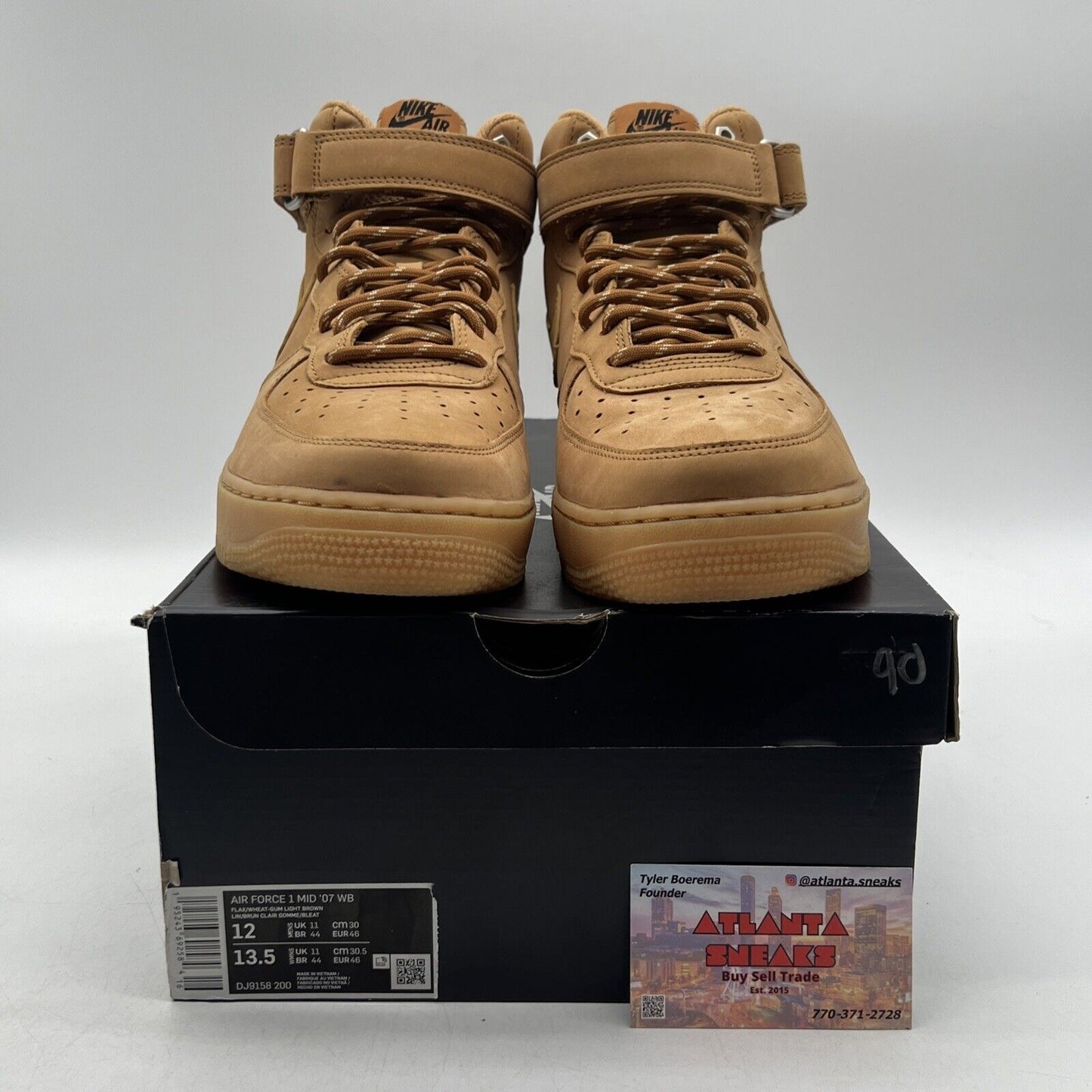 Size 12 - Nike Air Force 1 '07 Mid Flax Wheat Suede (DJ9158-200)