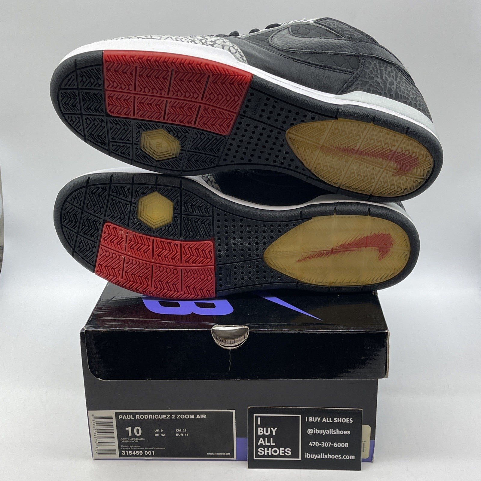 Size 10 - Nike Paul Rodriguez 2 Zoom Air Grey Haze Black Suede (315459-001)