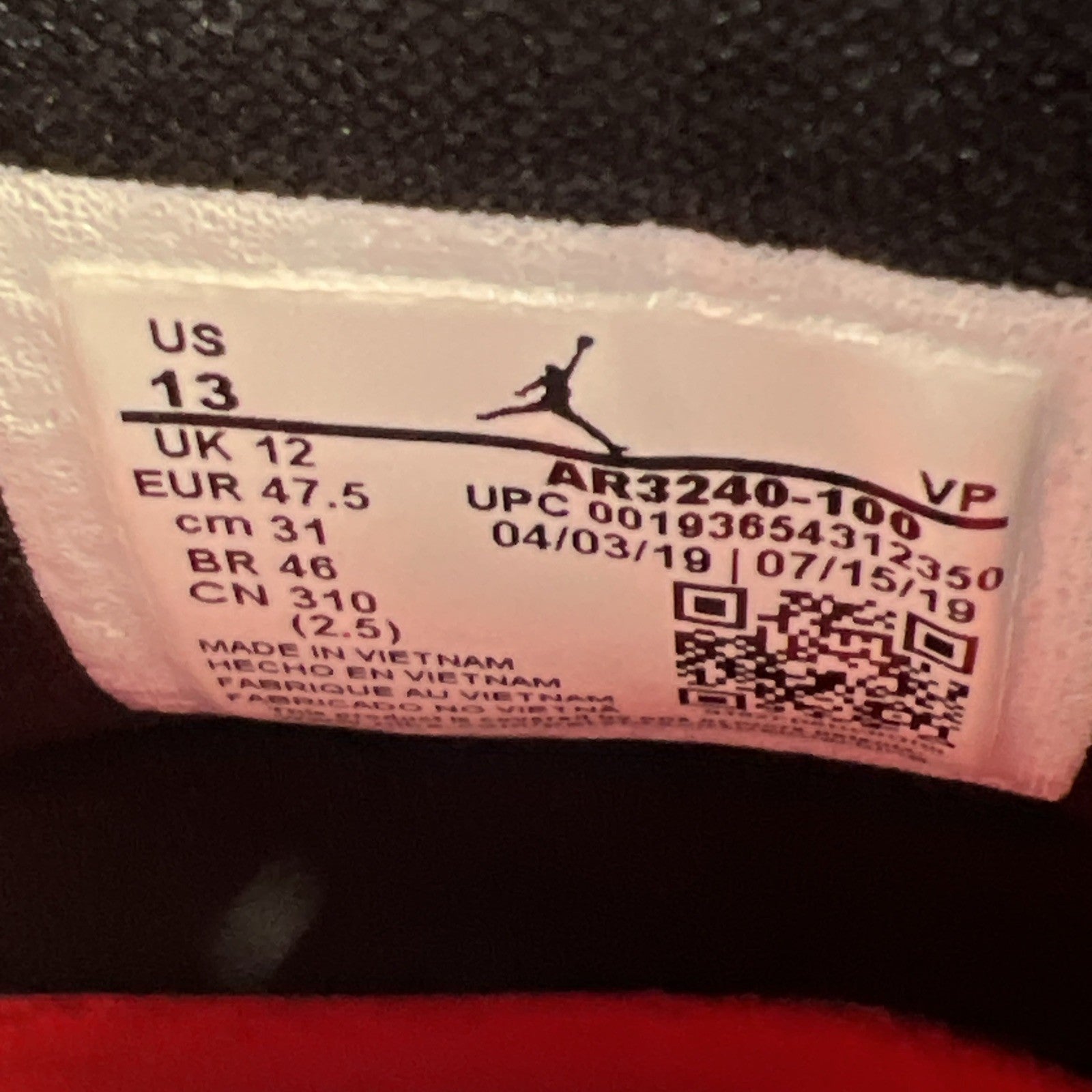 Size 13 - Air Jordan 34 Chicago (AR3240-100)
