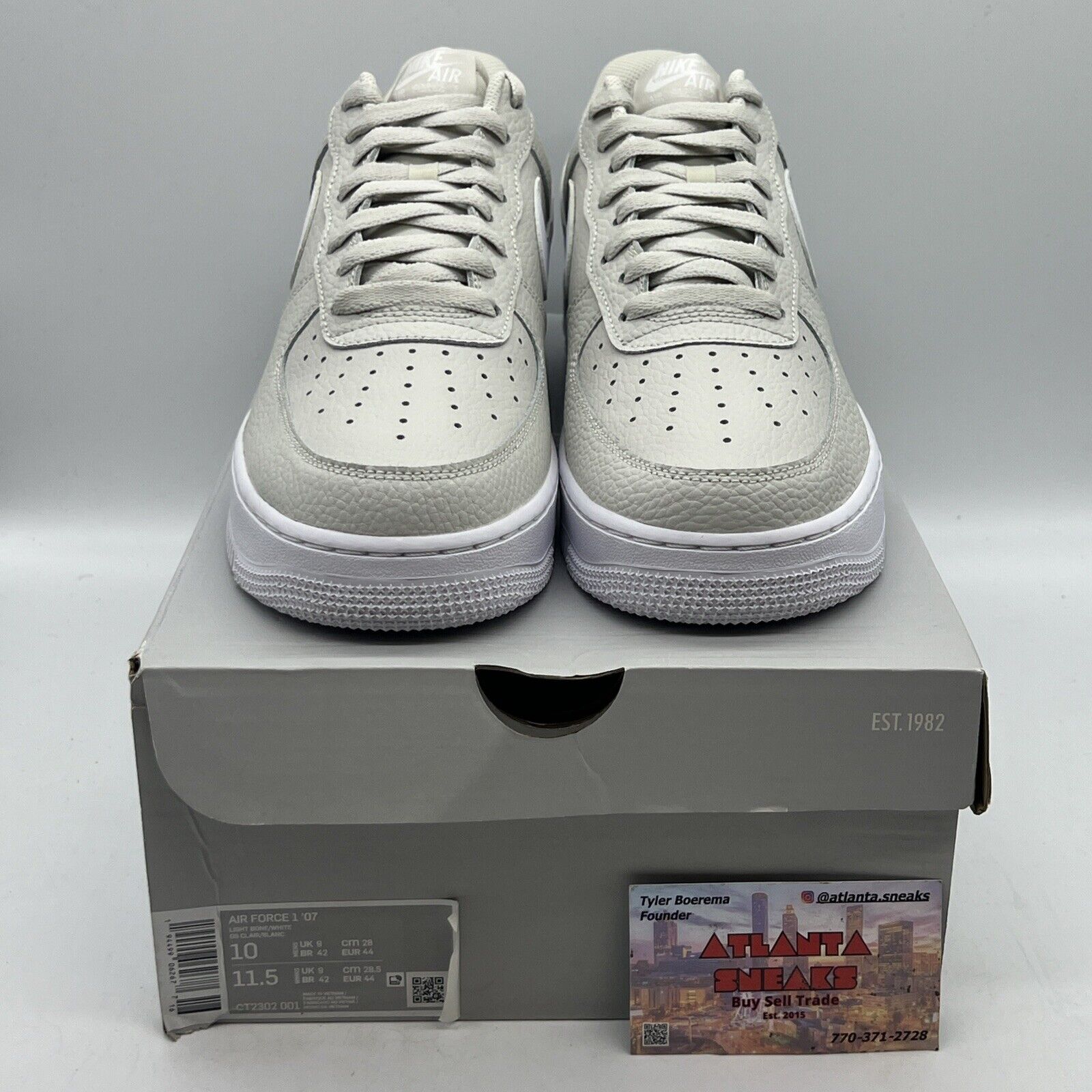 Size 10 - Nike Air Force 1 Light Bone 2020 - CT2302-001 Brand New Og All