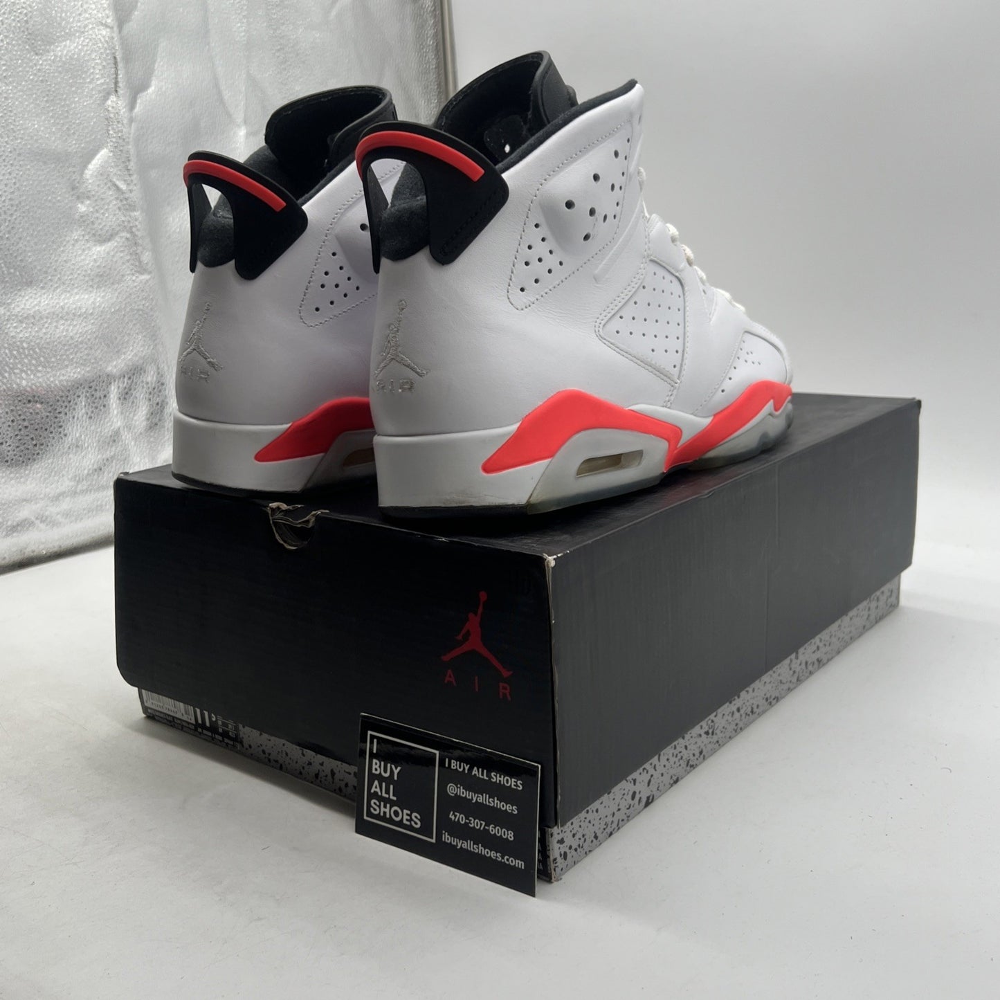 Size 11.5 - Air Jordan 6 Retro 2014 White Infrared (384664-123)