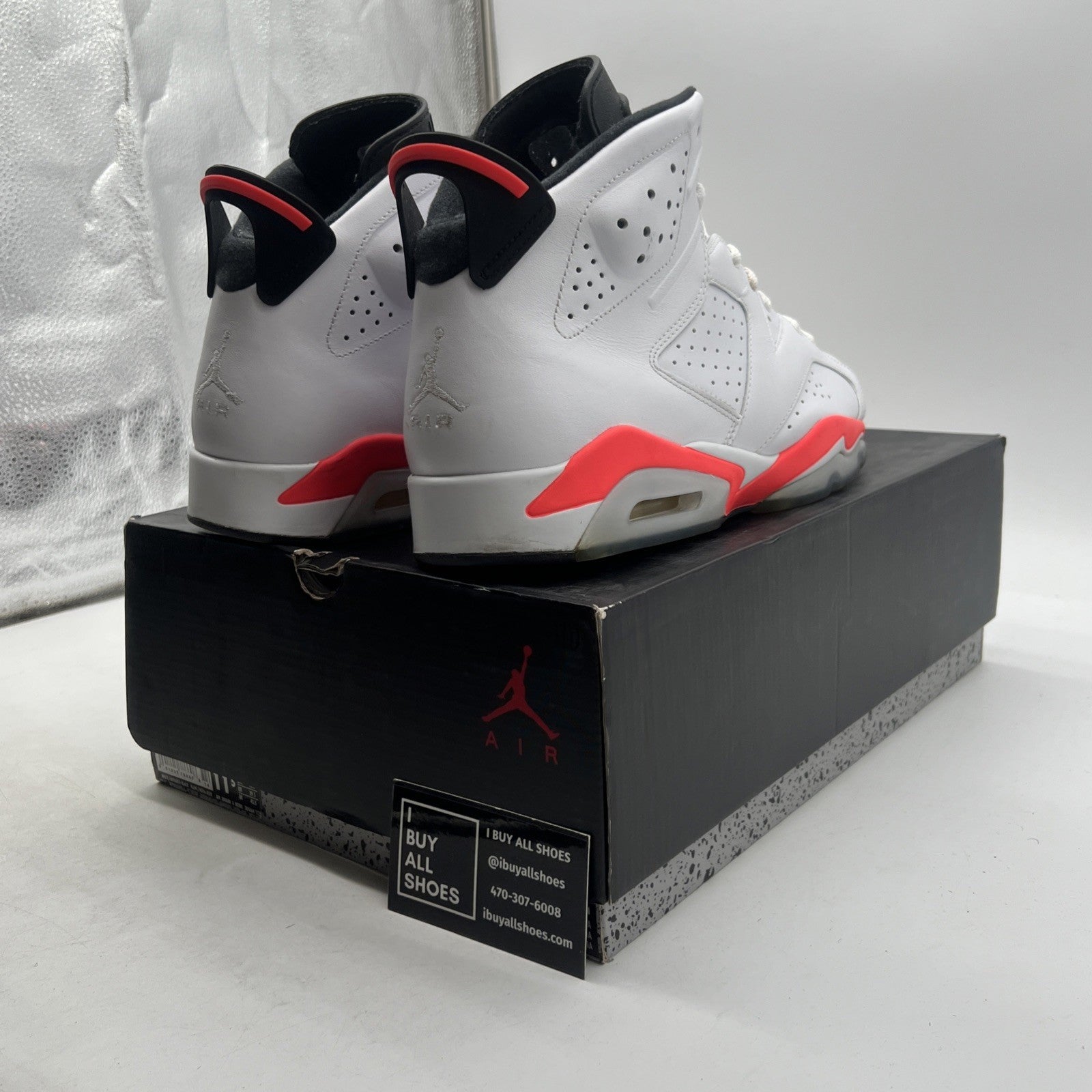Size 11.5 - Air Jordan 6 Retro 2014 White Infrared (384664-123)