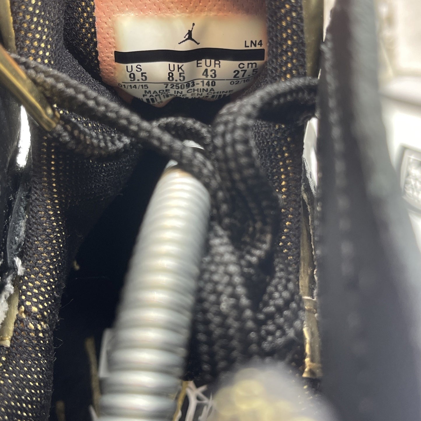 Size 9.5 - Air Jordan 7 Retro Champagne Black White Gold Leather (725093-140)
