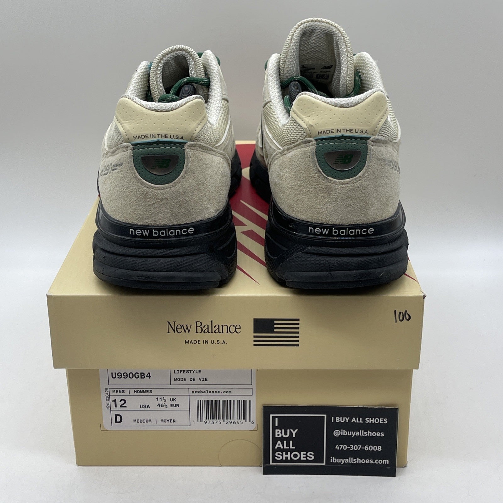 Size 12 - New Balance Teddy Santis x 990v4 Made in USA Macadamia Nut Black