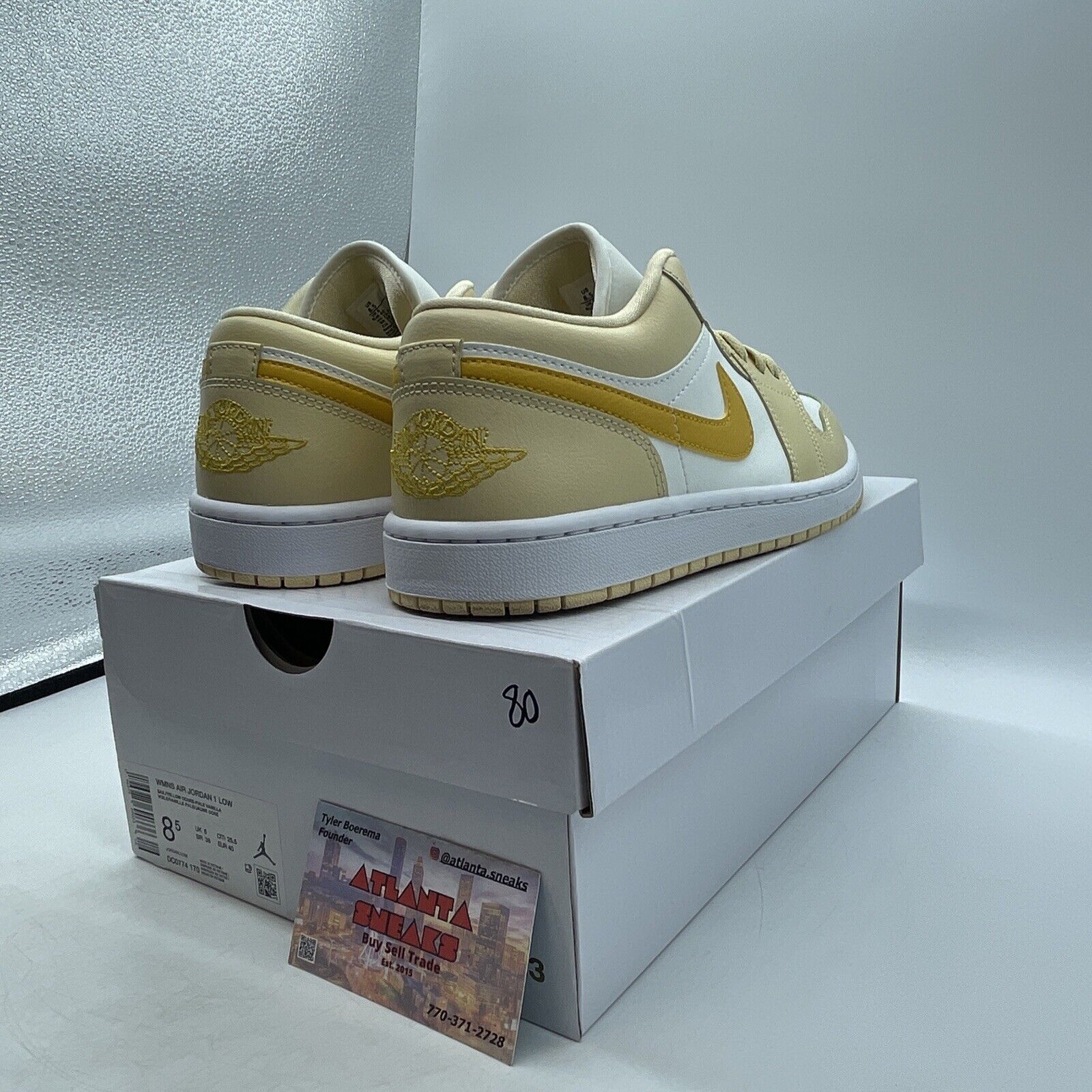 Size 8.5W - Wmns Air Jordan 1 Low Sail/Yellow Ochre-Pale Vanilla (DC0774-170)