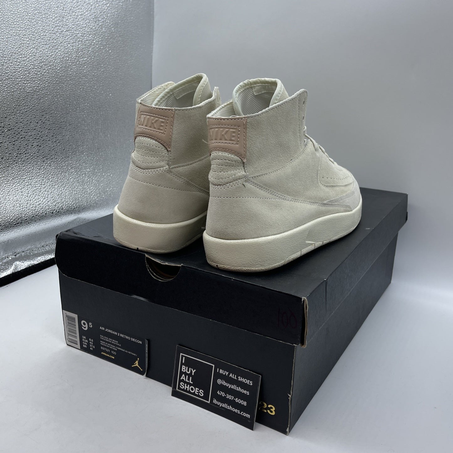 Size 9.5 - Air Jordan 2 Retro Deconstructed Sail Tan Suede Leather (897521-100)