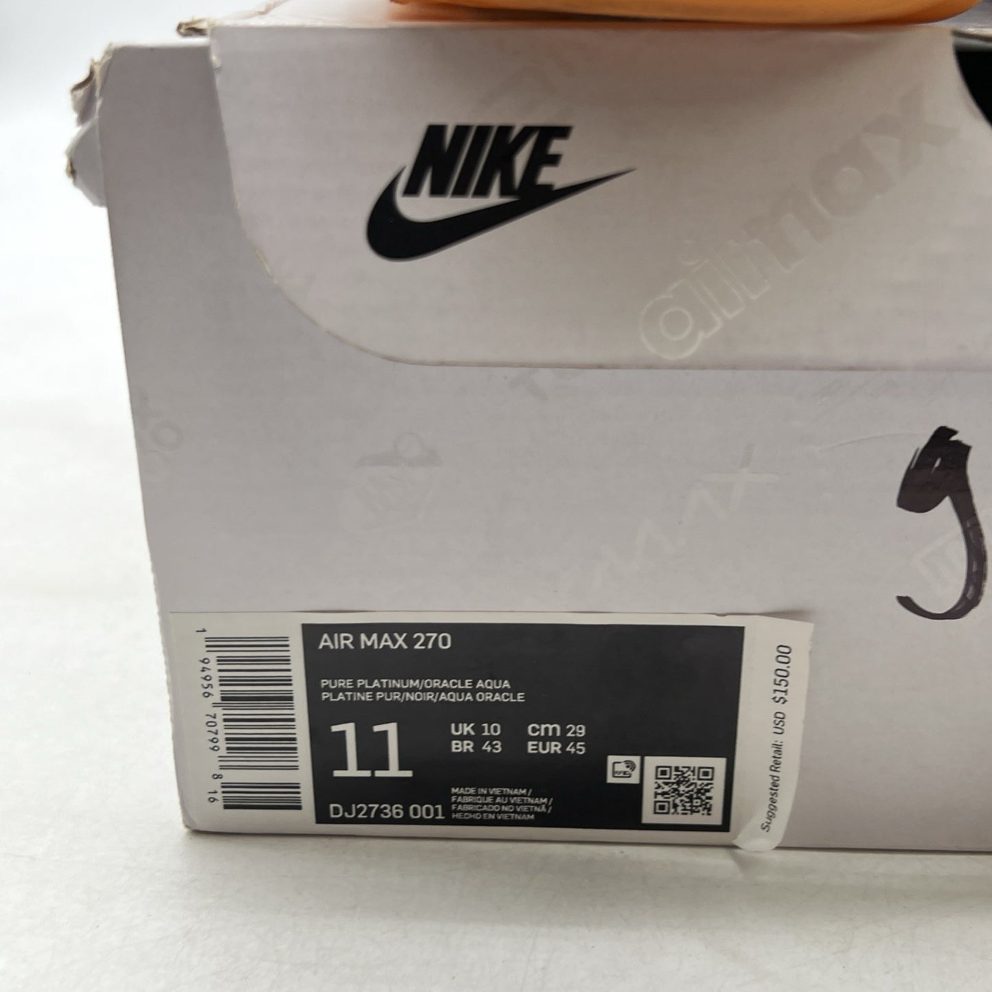 Size 11 - Nike Air Max 270 Oracle Aqua (DJ2736-001)