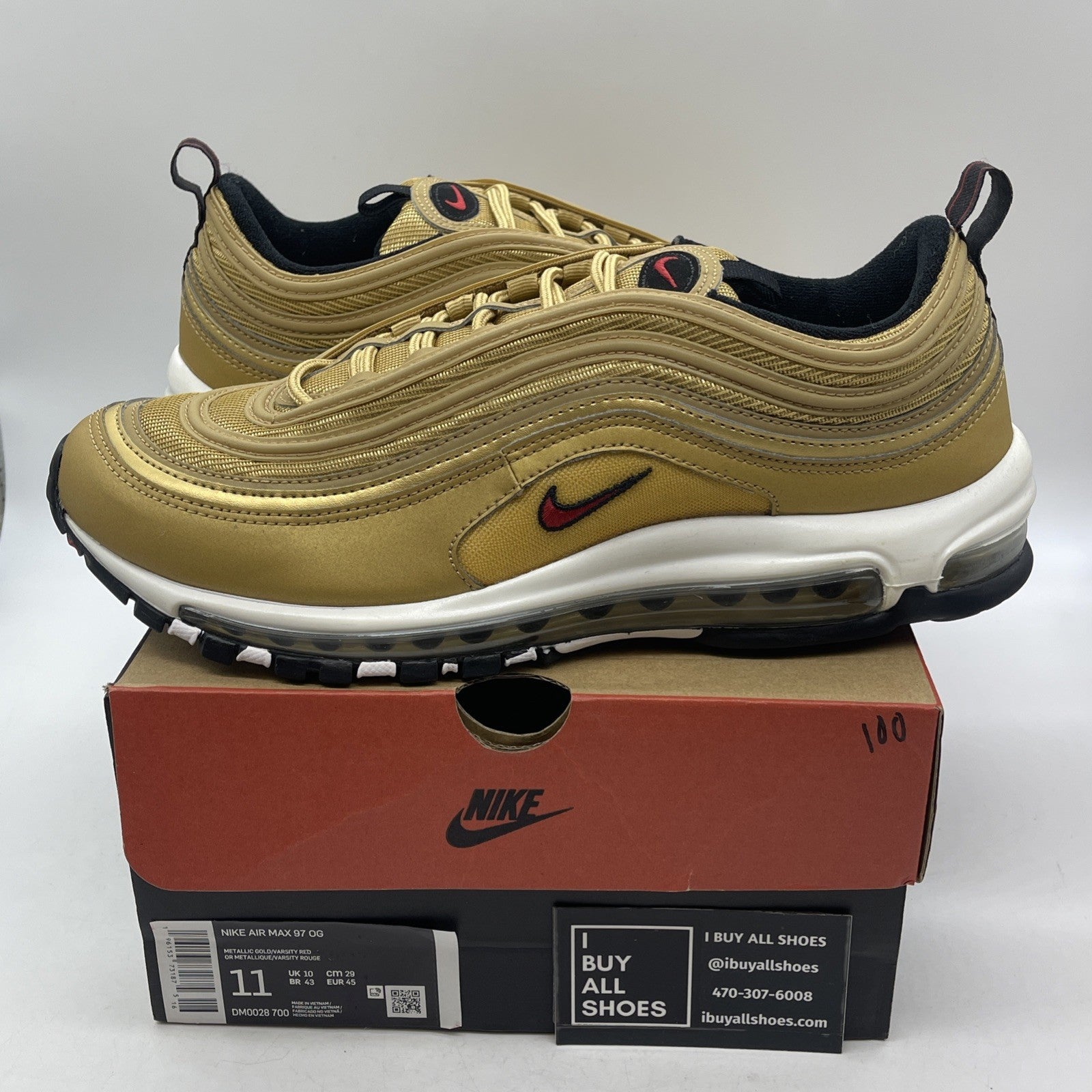 Size 11 - Nike Air Max 97 OG 2023 Metallic Gold (DM0028-700)