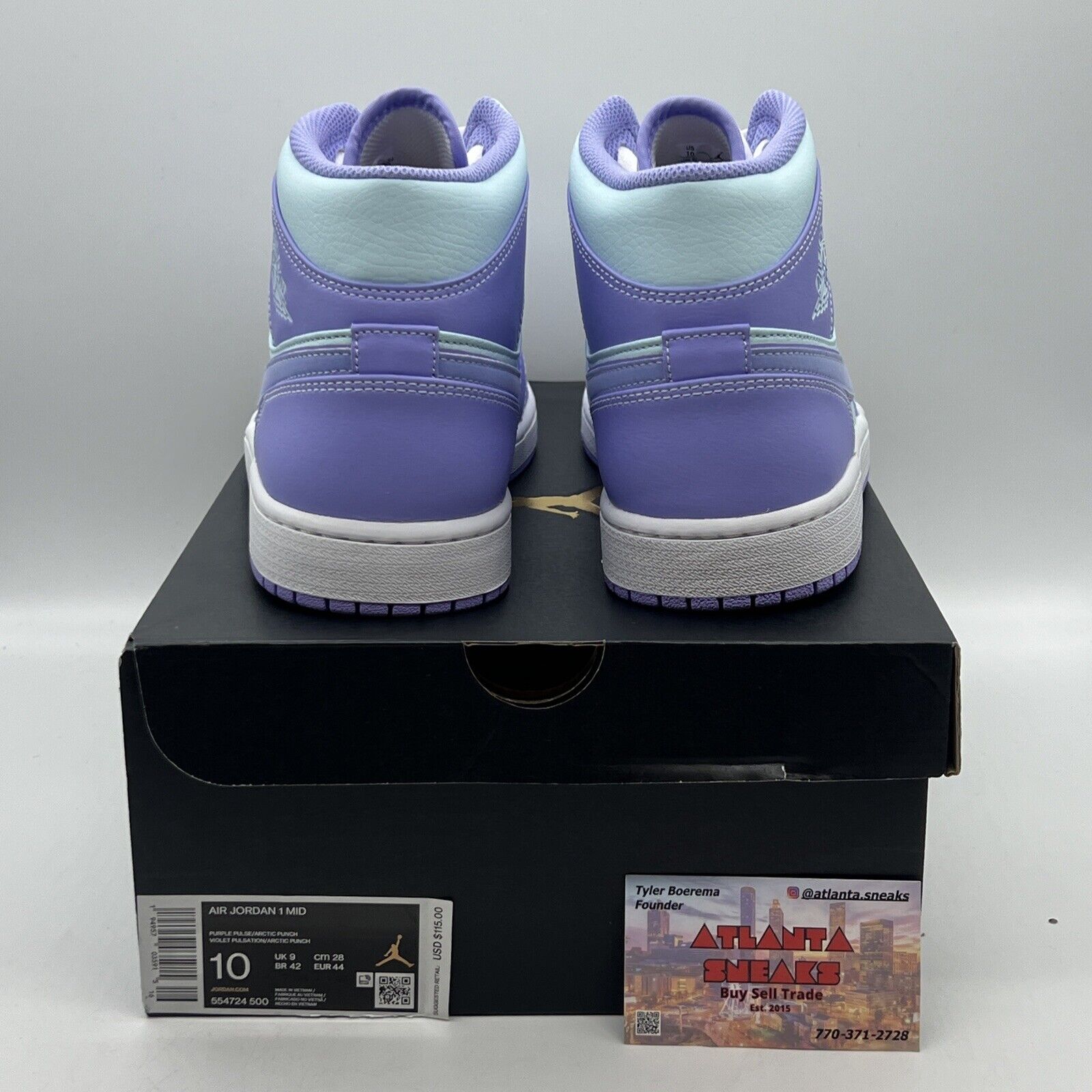 Size 10 - Jordan 1 Mid Purple Brand New Og All