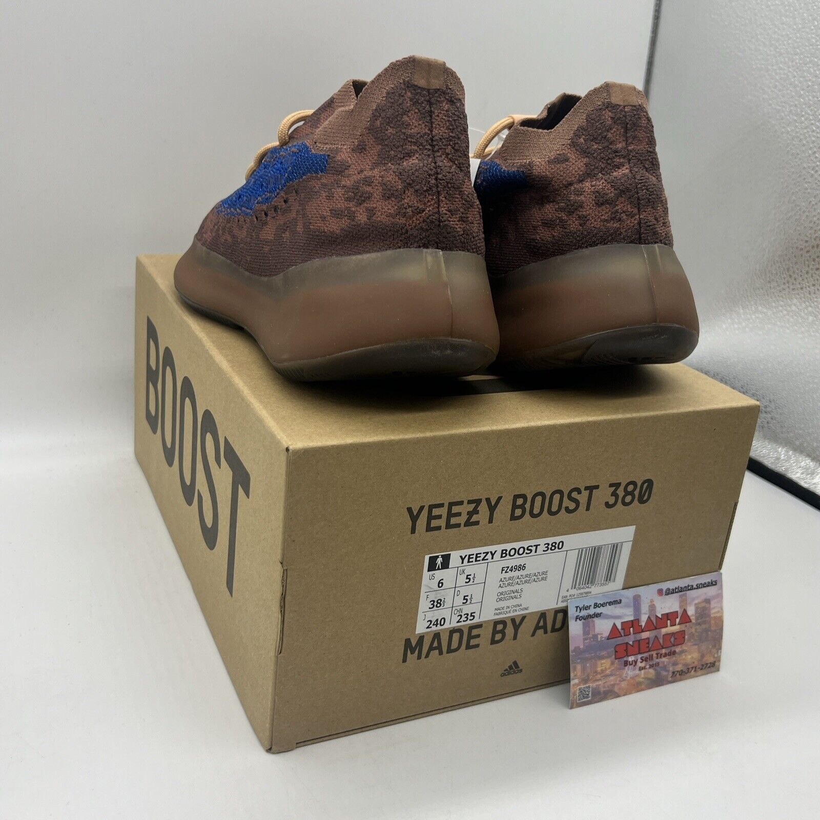 Size 6 - adidas Yeezy Boost 380 Azure Non-Reflective Brand New Og All Ds Sneaker