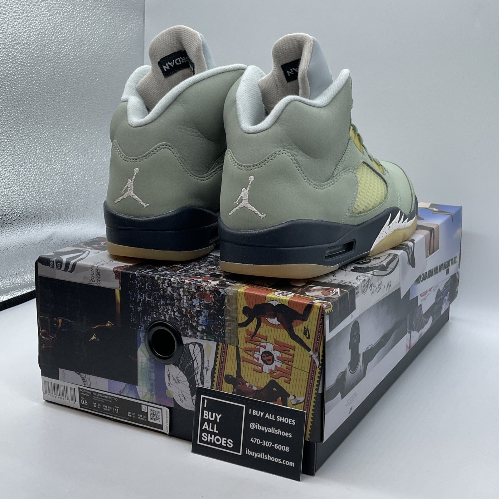 Size 9.5 - Jordan 5 JADE HORIZON Blue White Suede (DC7501300)
