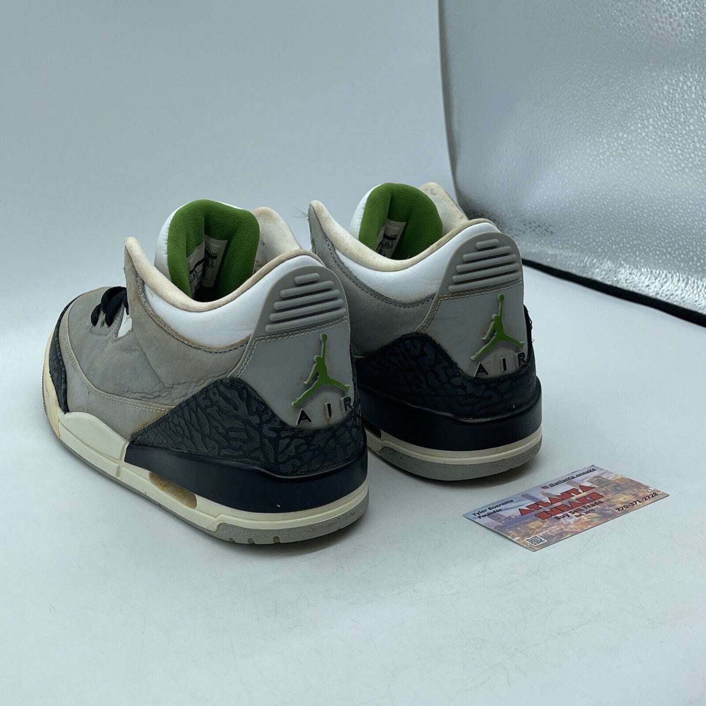 Size 8.5 - Air Jordan 3 Retro Chlorophyll Green Gray White Black (136064-006)