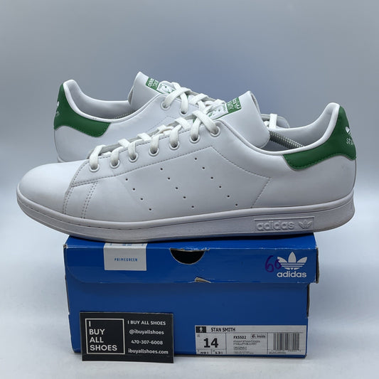 Size 14 - adidas Stan Smith White Green Leather (FX5502)