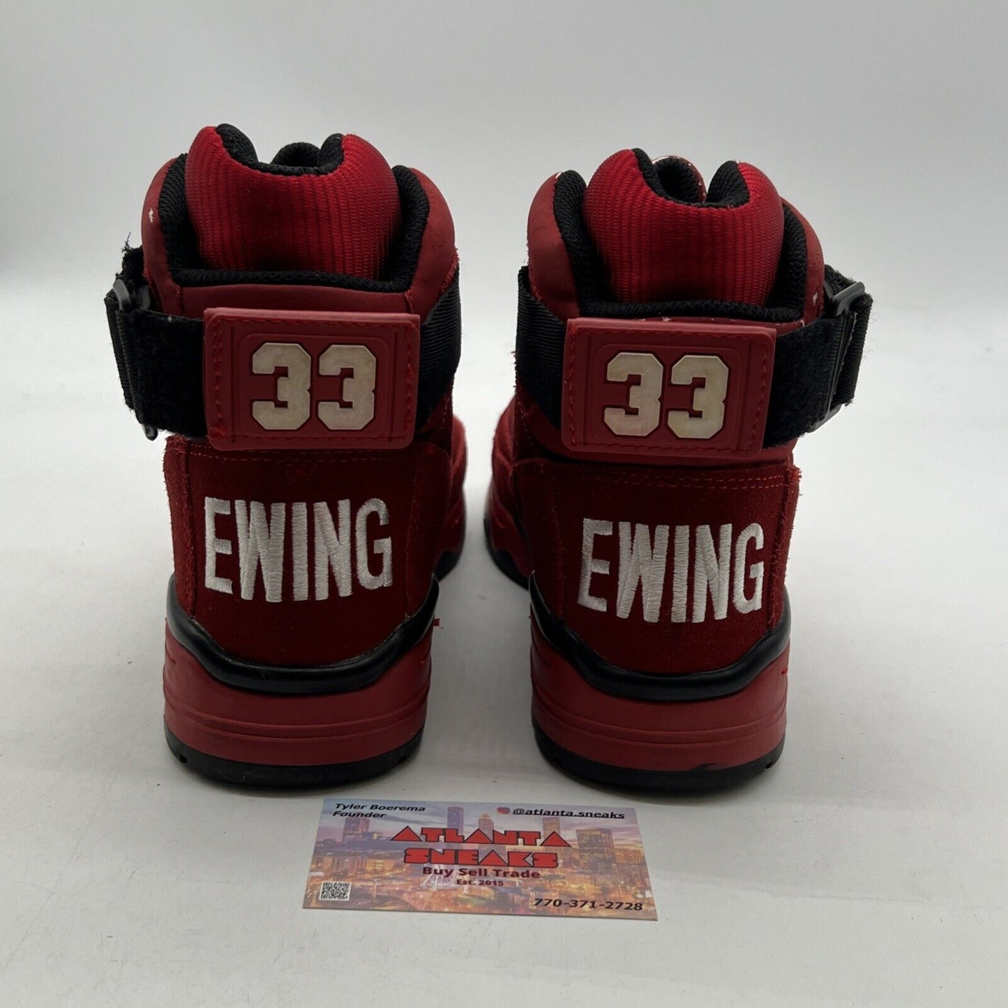 Size 8 -  Patrick Ewing Athletics Ewing 33 HI Red High Top Sneakers