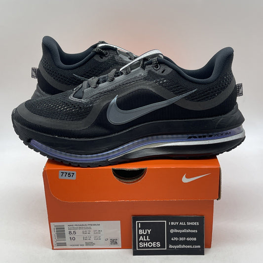 Size 8.5 - Nike Pegasus Premium Black Metallic Silver (HQ2592-005)