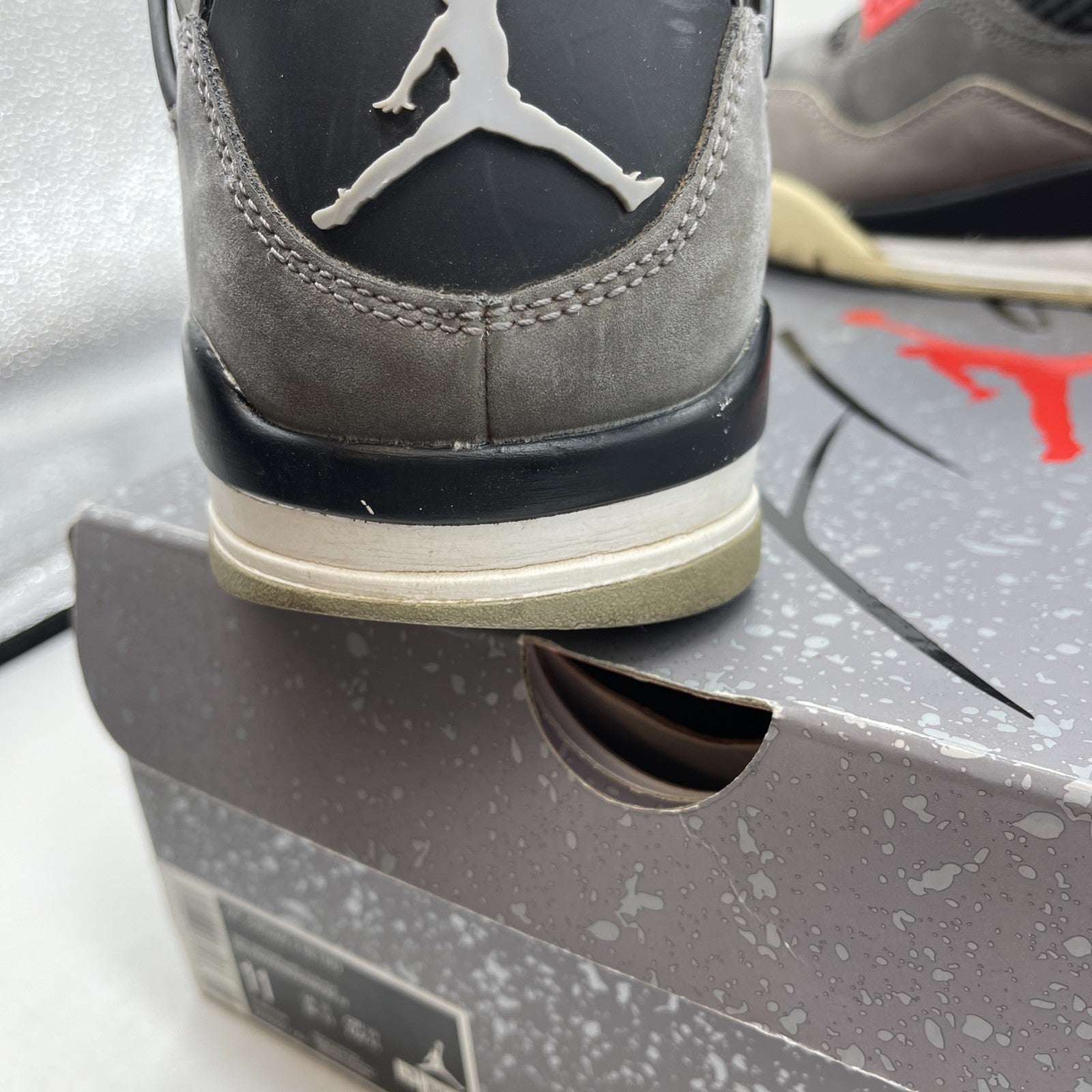 Size 11 - Jordan 4 Retro Mid Infrared Grey Black Suede (DH6927-061)