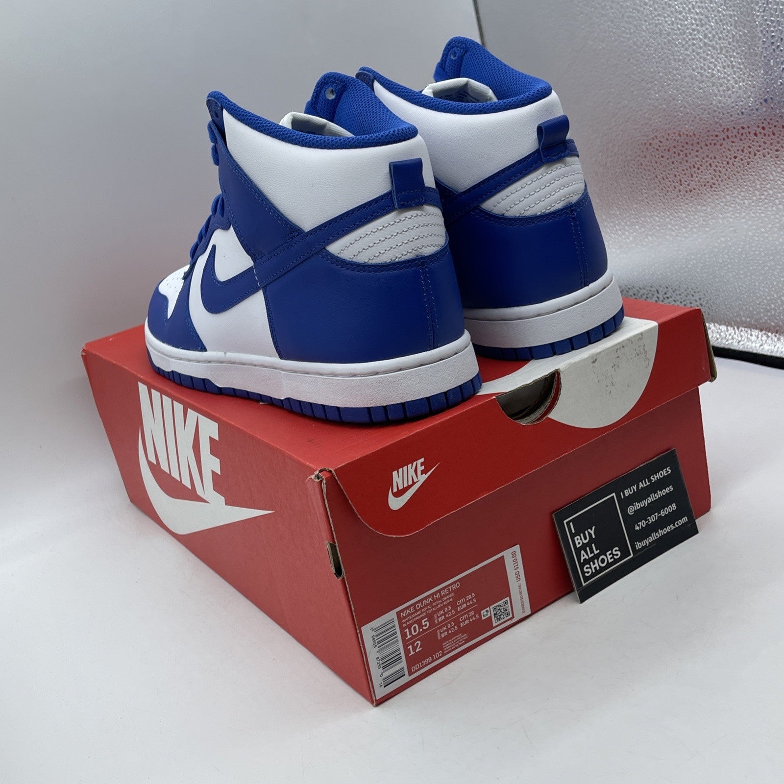 Size 10.5 - Nike Dunk 2021 High Kentucky Blue White Leather (DD1399-102)