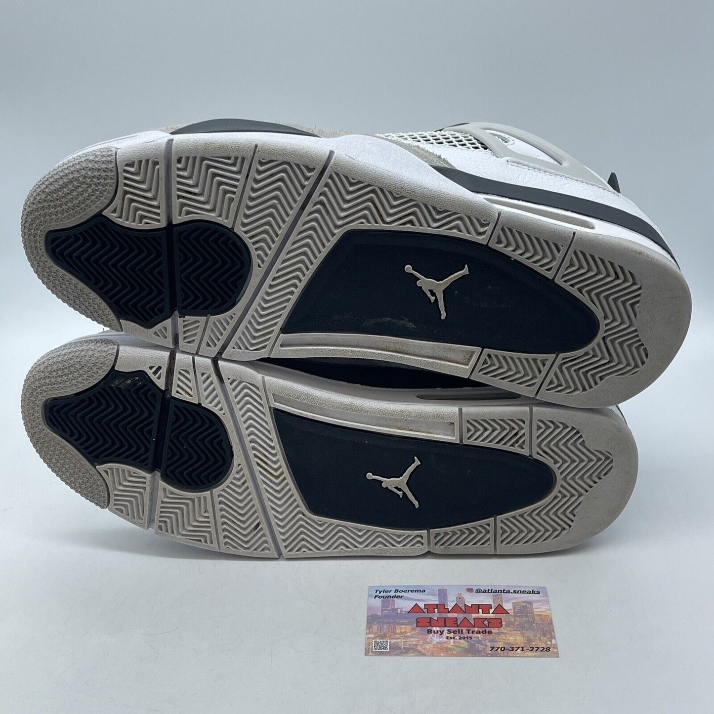 Size 12 - Jordan 4 Retro Mid Military Black White Leather Grey Suede (DH6926-111