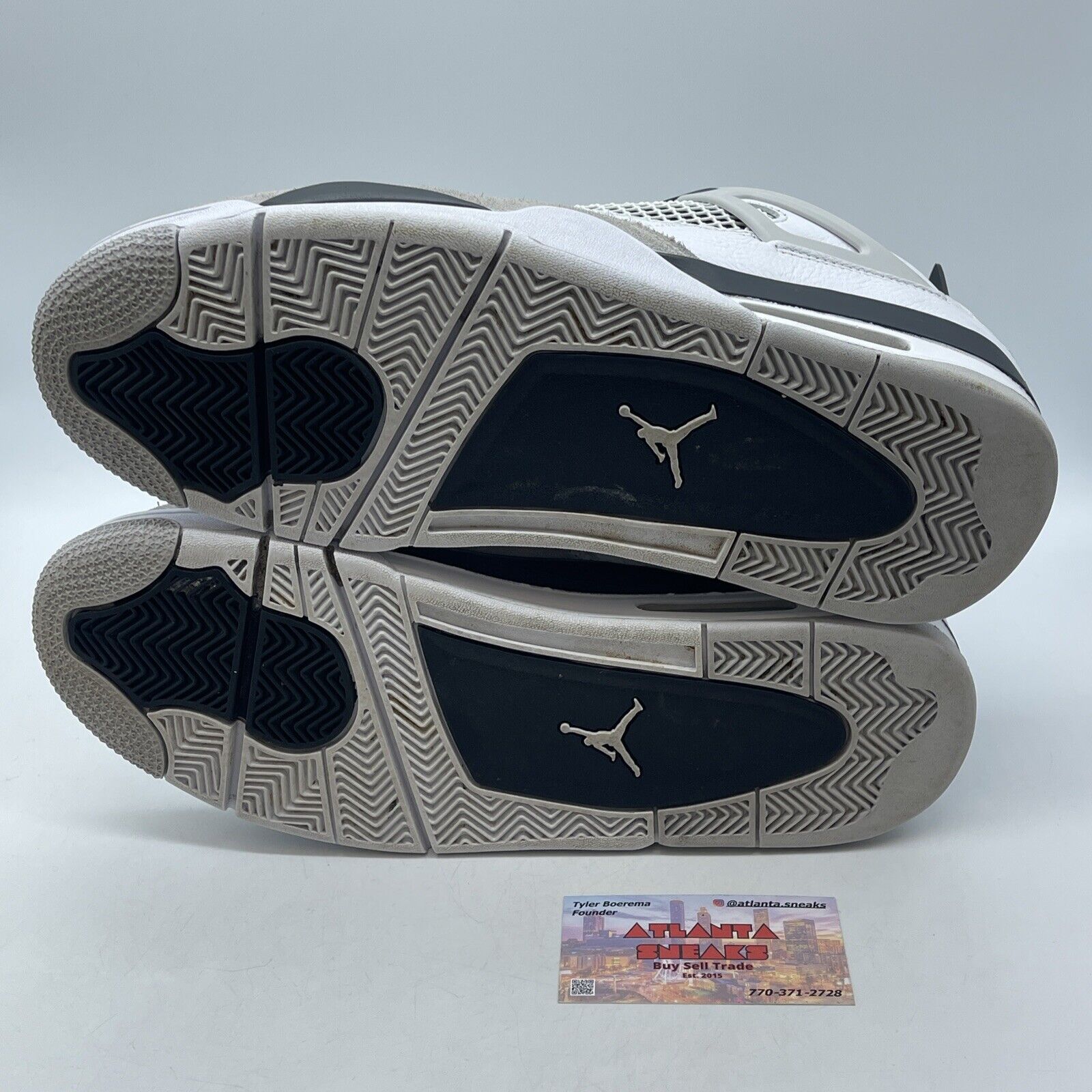 Size 12 - Jordan 4 Retro Mid Military Black White Leather Grey Suede (DH6926-111