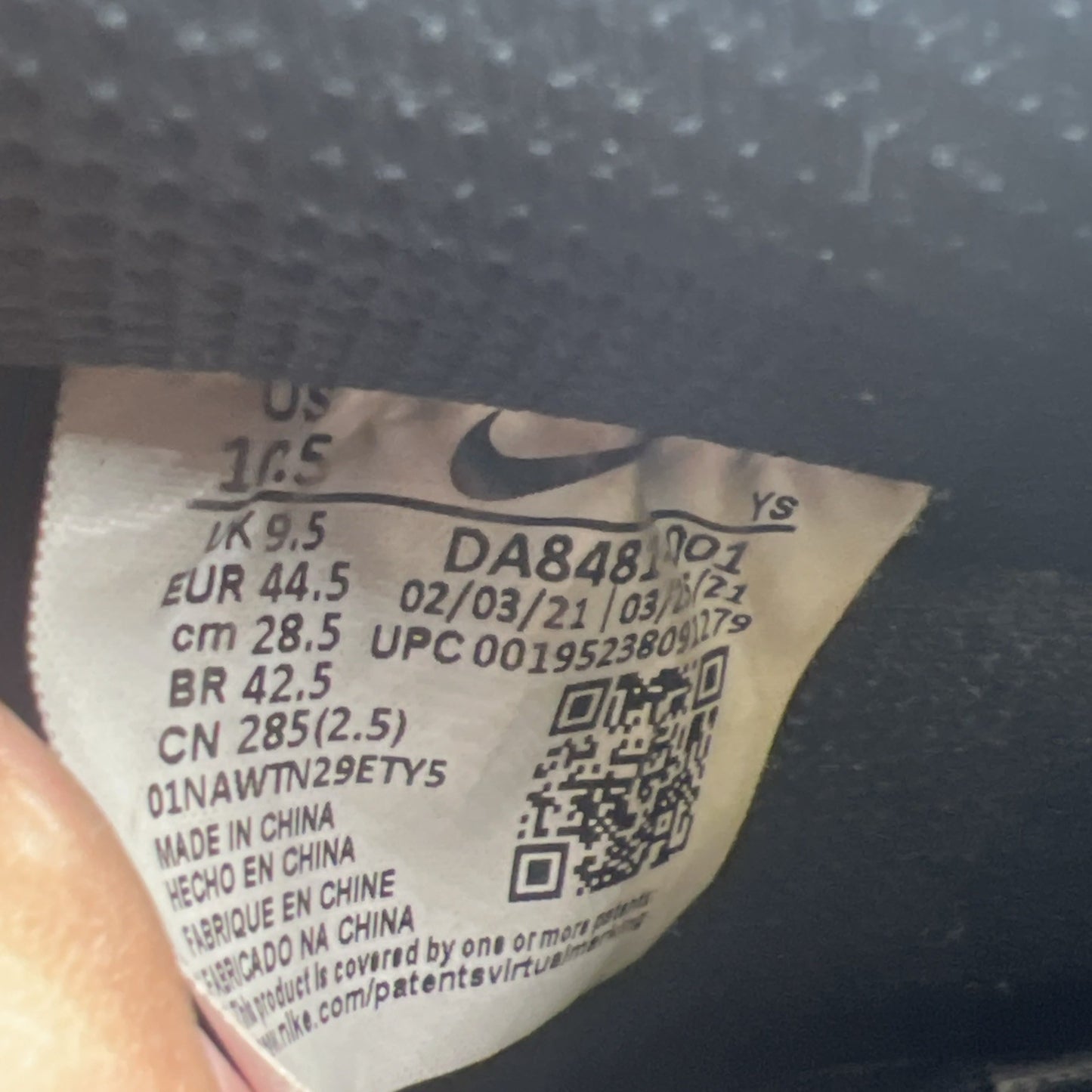 Size 10.5 - Nike Air Force 1 '07 LV8 Metallic Swoosh Pack - Black (DA8581-001)