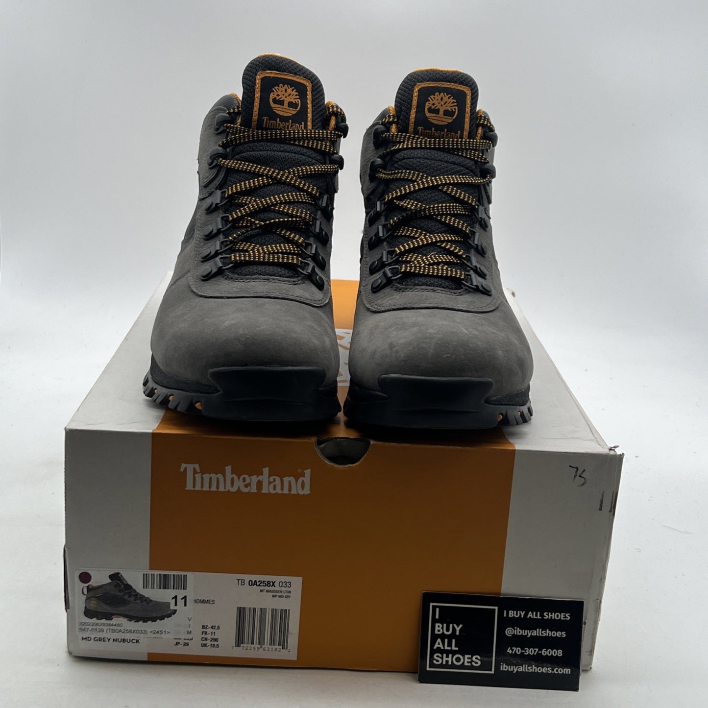 Size 11 - Timberland Mt Maddsen Waterproof Mid Hiker Boot Grey (TB0A258X 033)