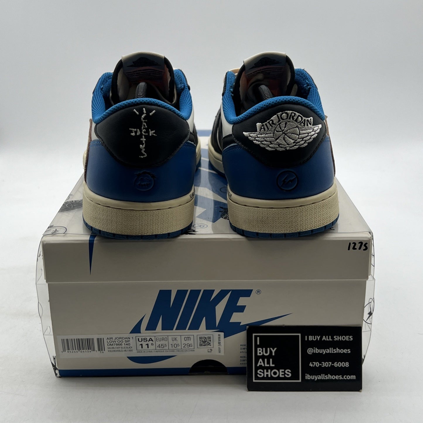 Size 11.5 - Jordan 1 Retro x Fragment DesignXTravis Scott Low Blue (DM7866-140)