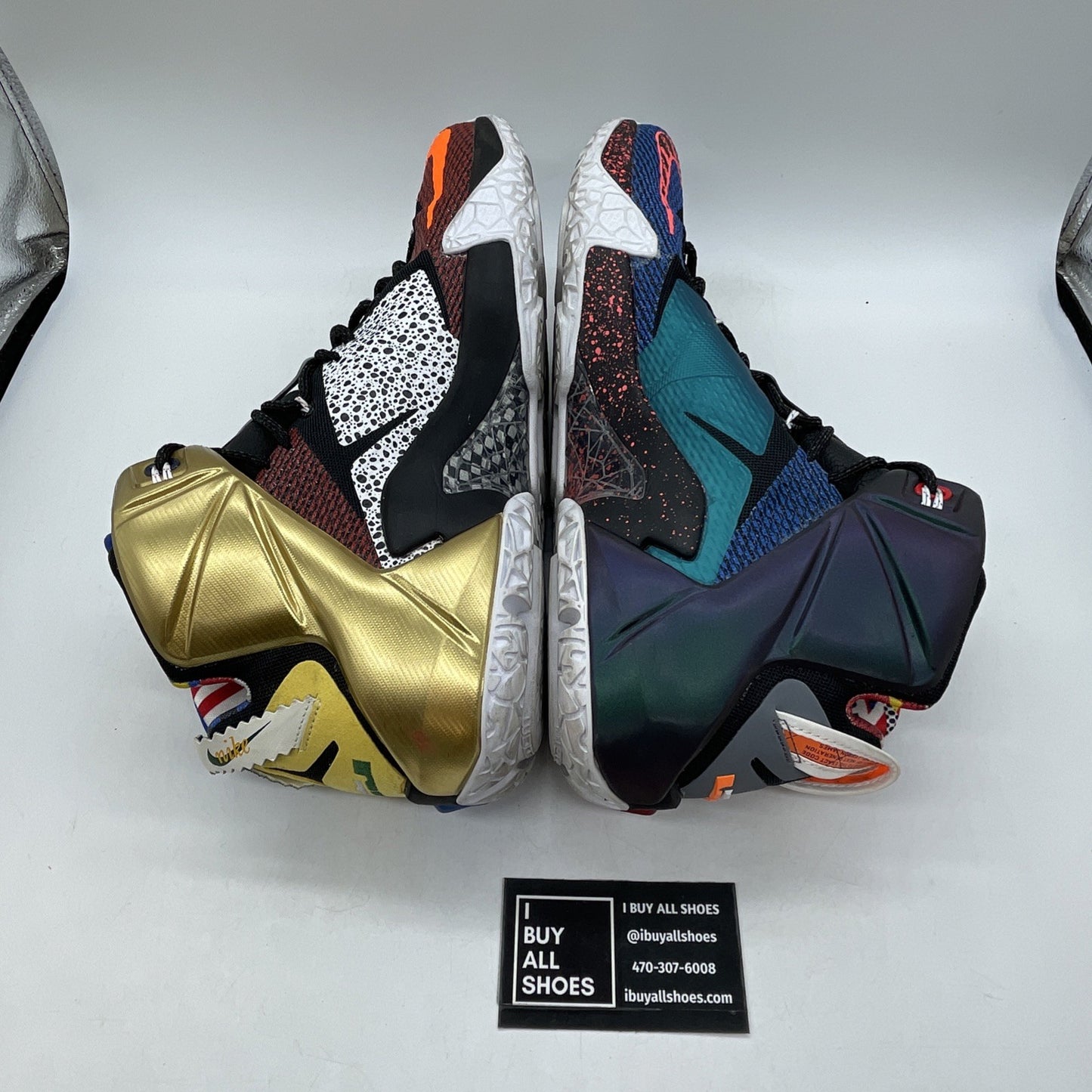 Size 14 - Nike LeBron 12 SE What The Black Gold Suede Leather (802193-909)