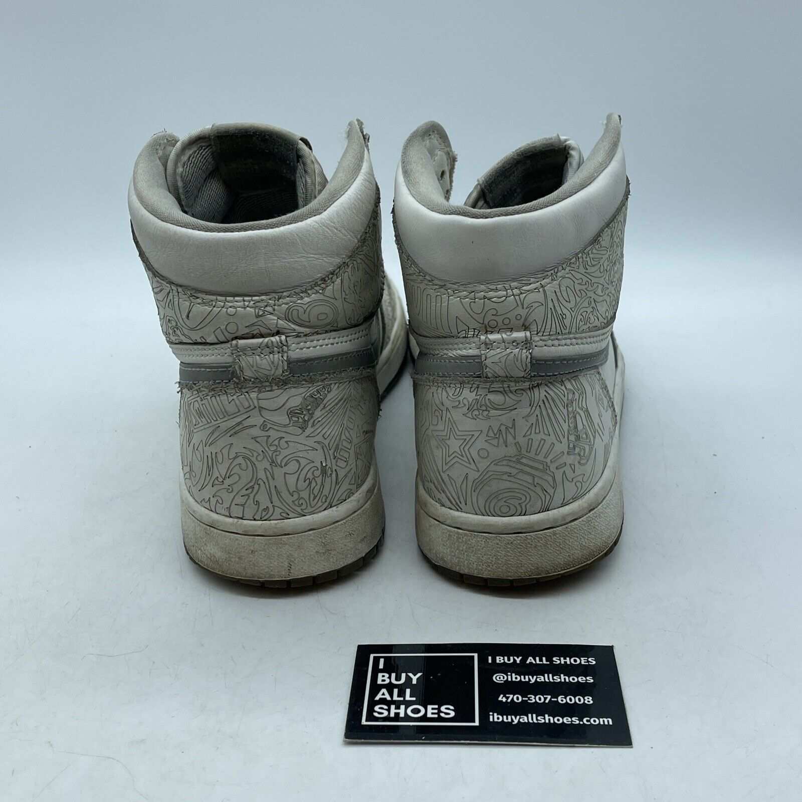 Size 9 - Air Jordan 1 Retro OG High Laser Grey White Leather (705289-100)