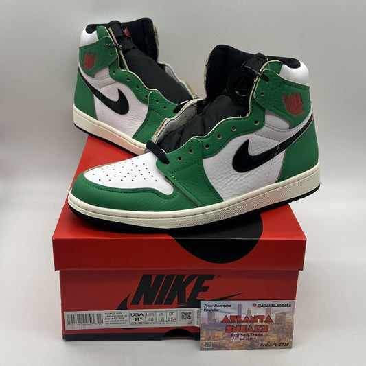 Size 8.5 - Air Jordan 1 Retro OG Lucky Green W Brand New Og All Black White DS