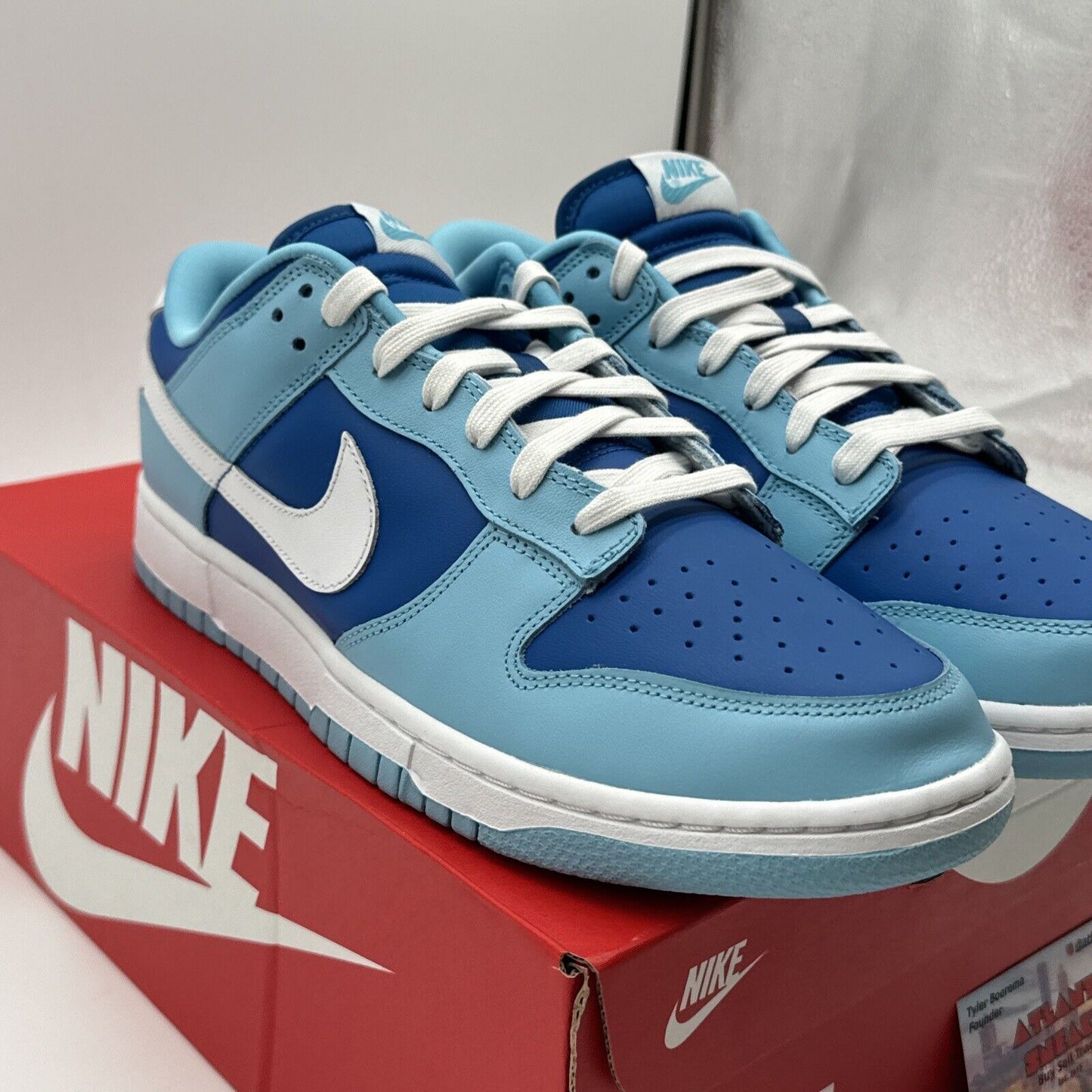 Nike Dunk Low Retro QS - 10.5 - DM0121-400 Flash White Argon Blue Light Dark OG