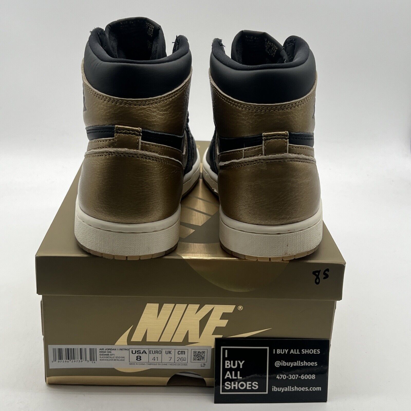 Size 8 - Air Jordan 1 Retro OG High Black Gold (DZ5485-071)