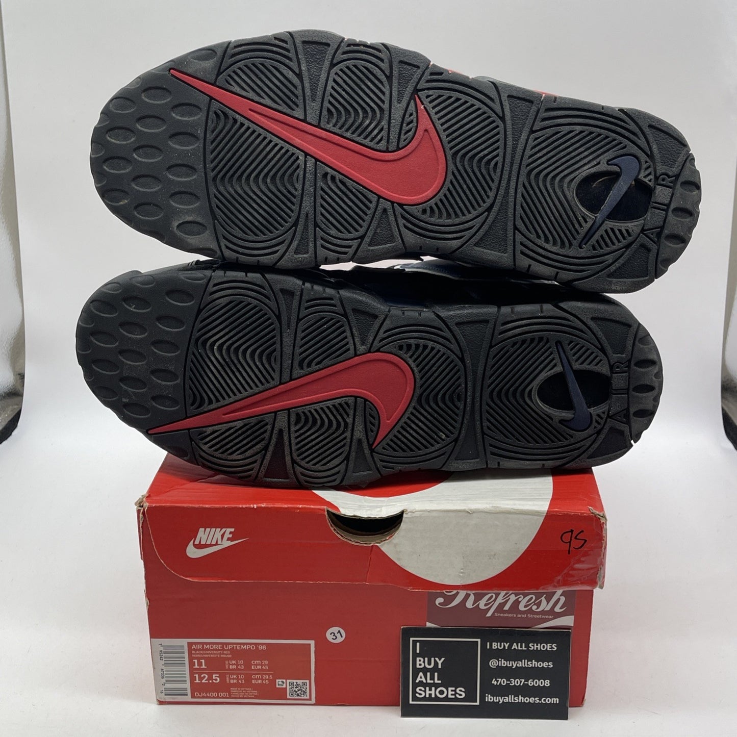 Size 11 - Nike Air More Uptempo '96 Split Black Blue Red Leather (DJ4400-001)