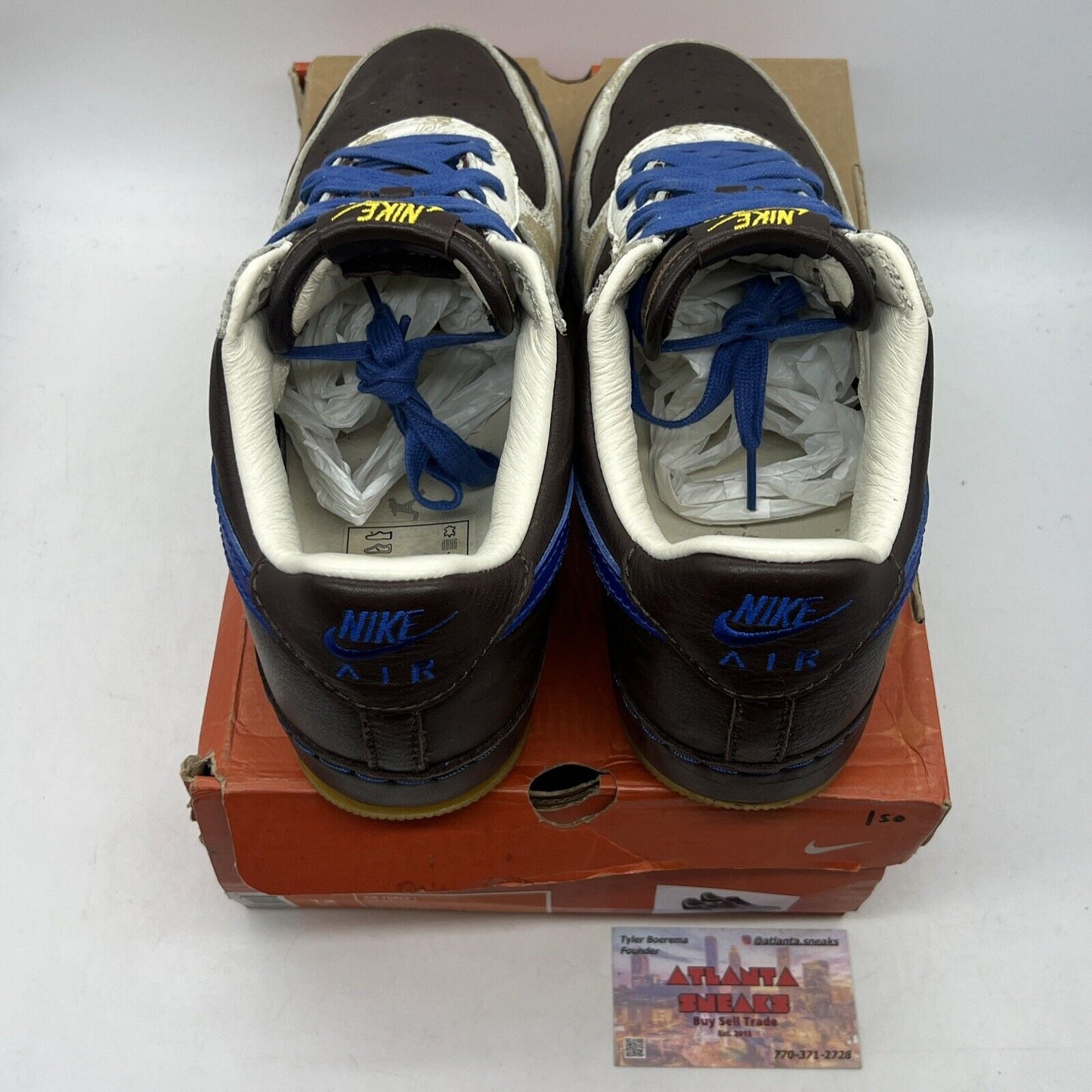 Size 12 - Nike Air Force 1 Inside/Out Brown Blue Leather (313318-241)