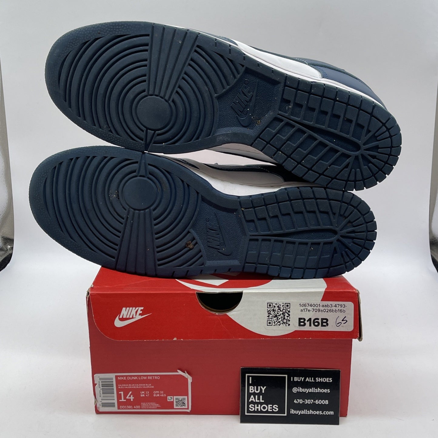 Size 14 - Nike Dunk Low Velarian Blue White Leather (DD1391-400)