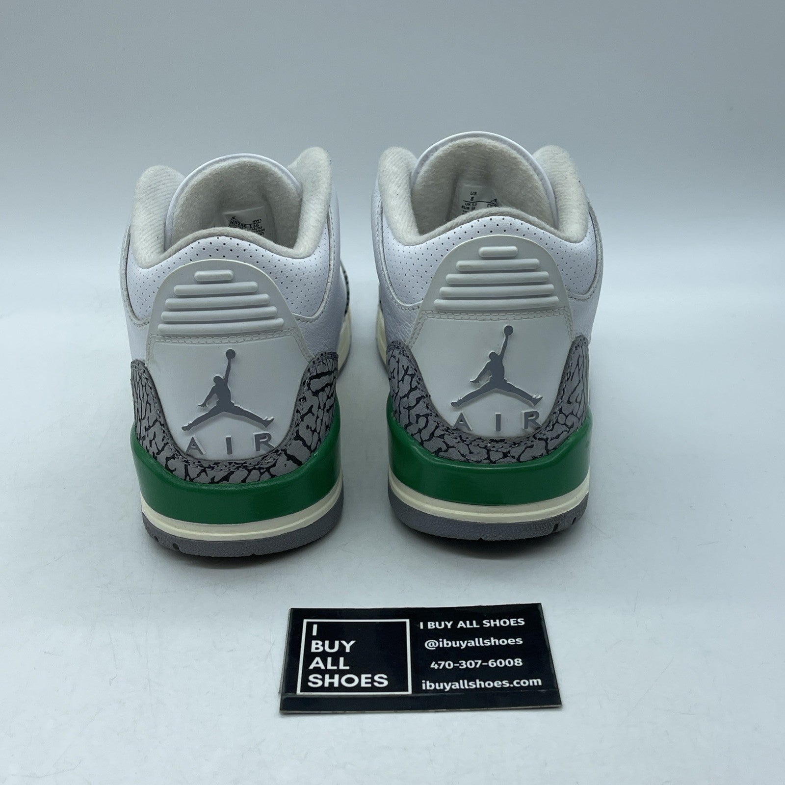 Size 8W - Nike Air Jordan 3 Retro Lucky Green Leather Grey (CK9246-136)