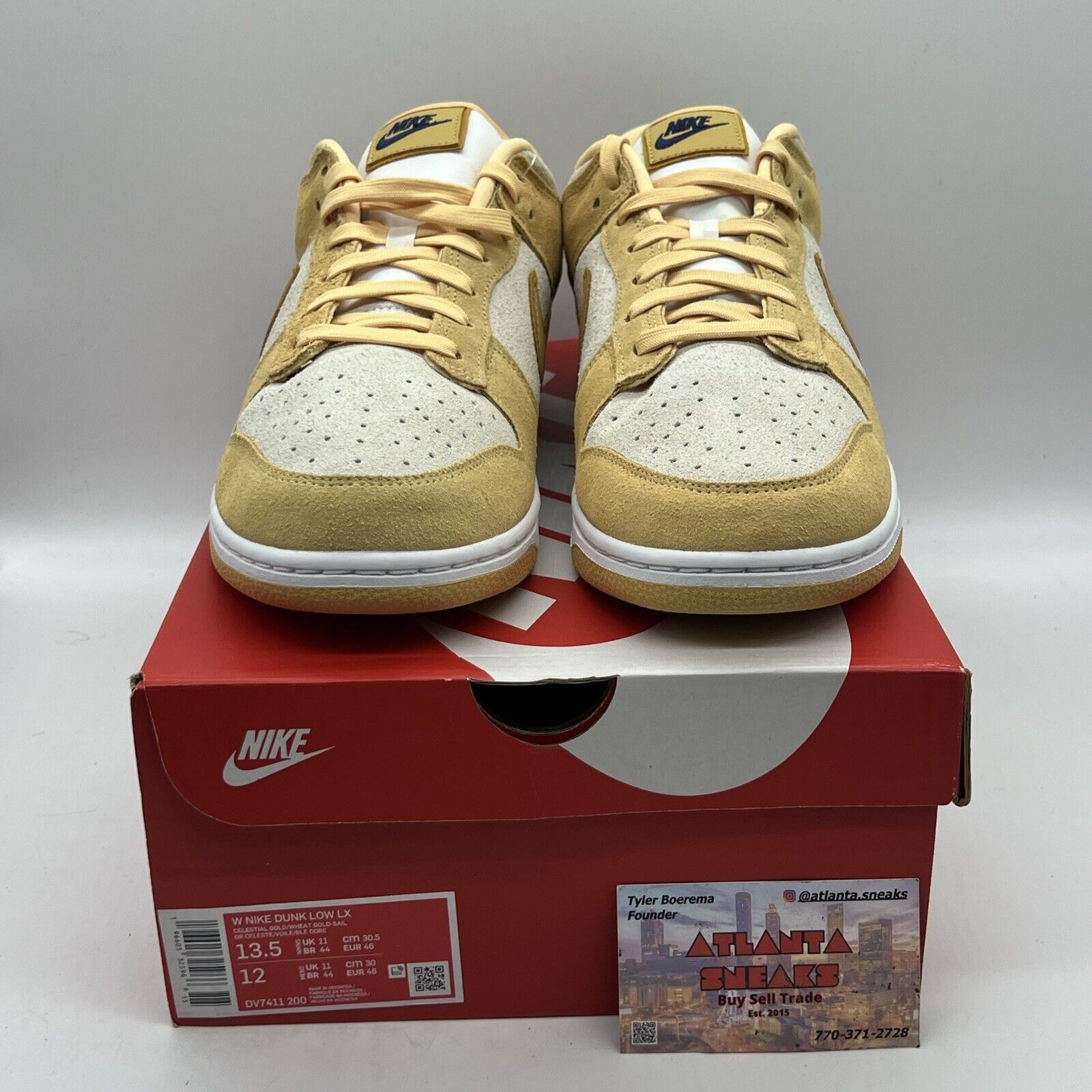 Nike Dunk Low LX Gold Suede - Size 13.5 DV7411-200) Brand New Og All