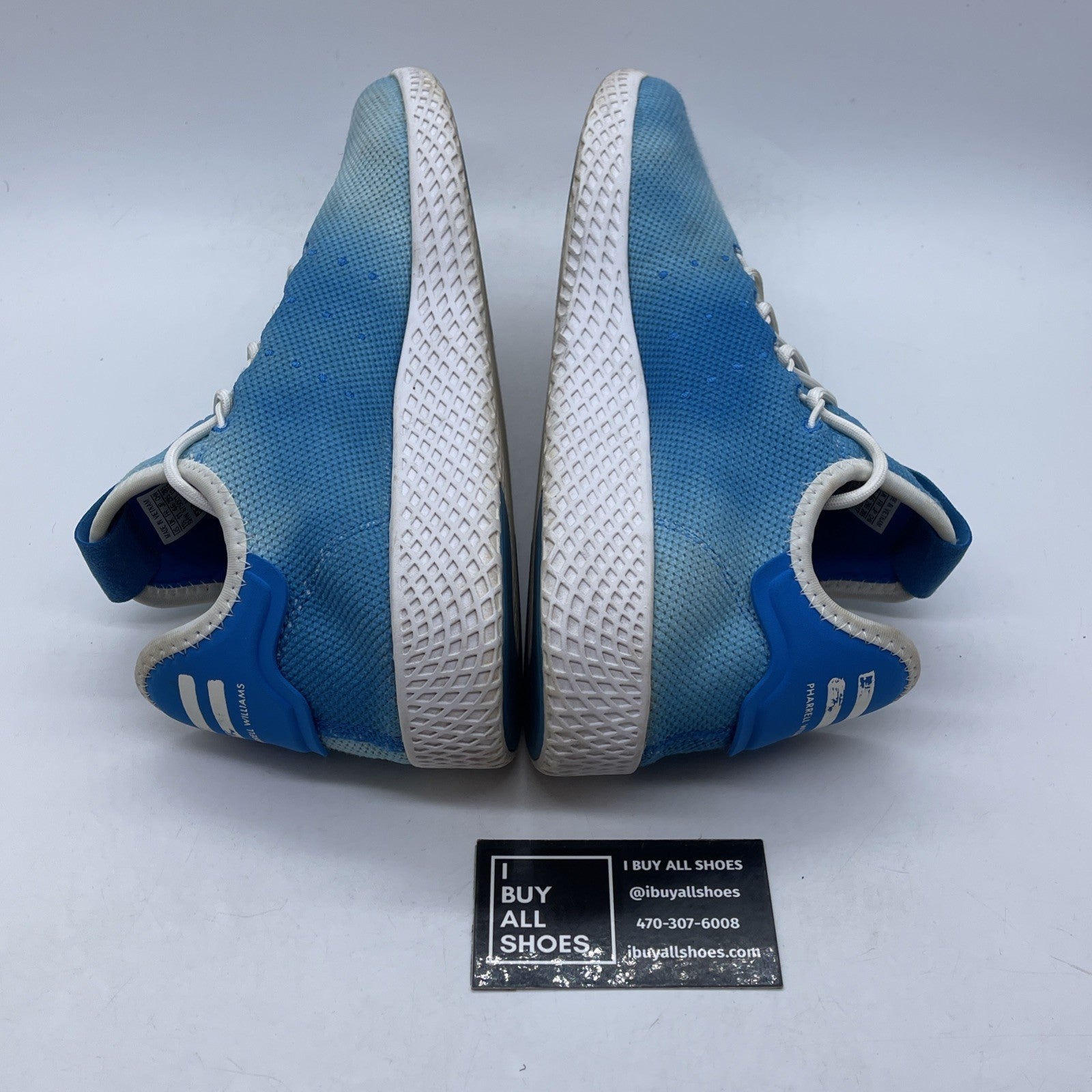 Size 11.5 - adidas Pharrell x Tennis Hu Holi Bright Blue Suede (DA9618)