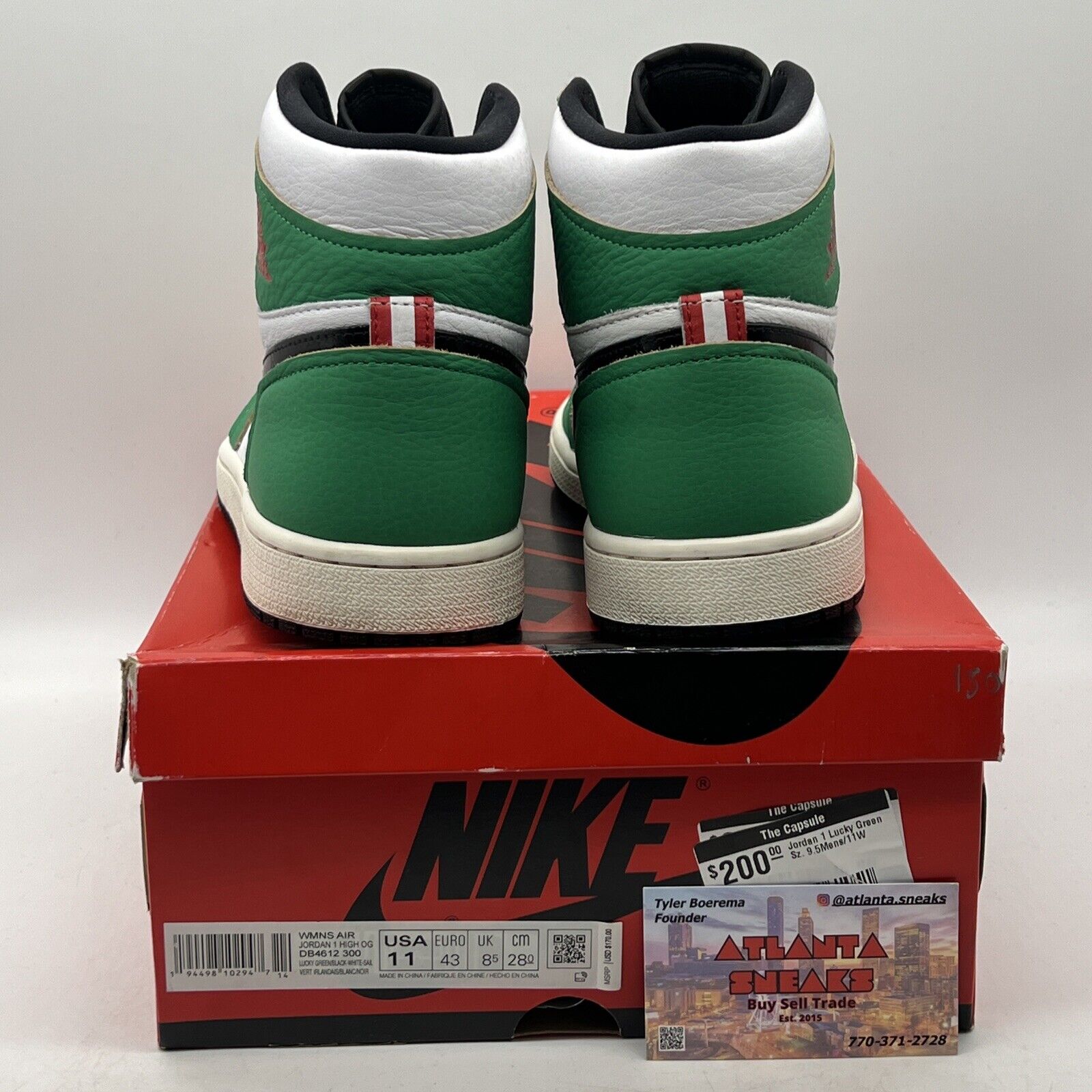 Size 11 - Air Jordan 1 Retro OG Lucky Green W White Black Leather (DB4612-300)