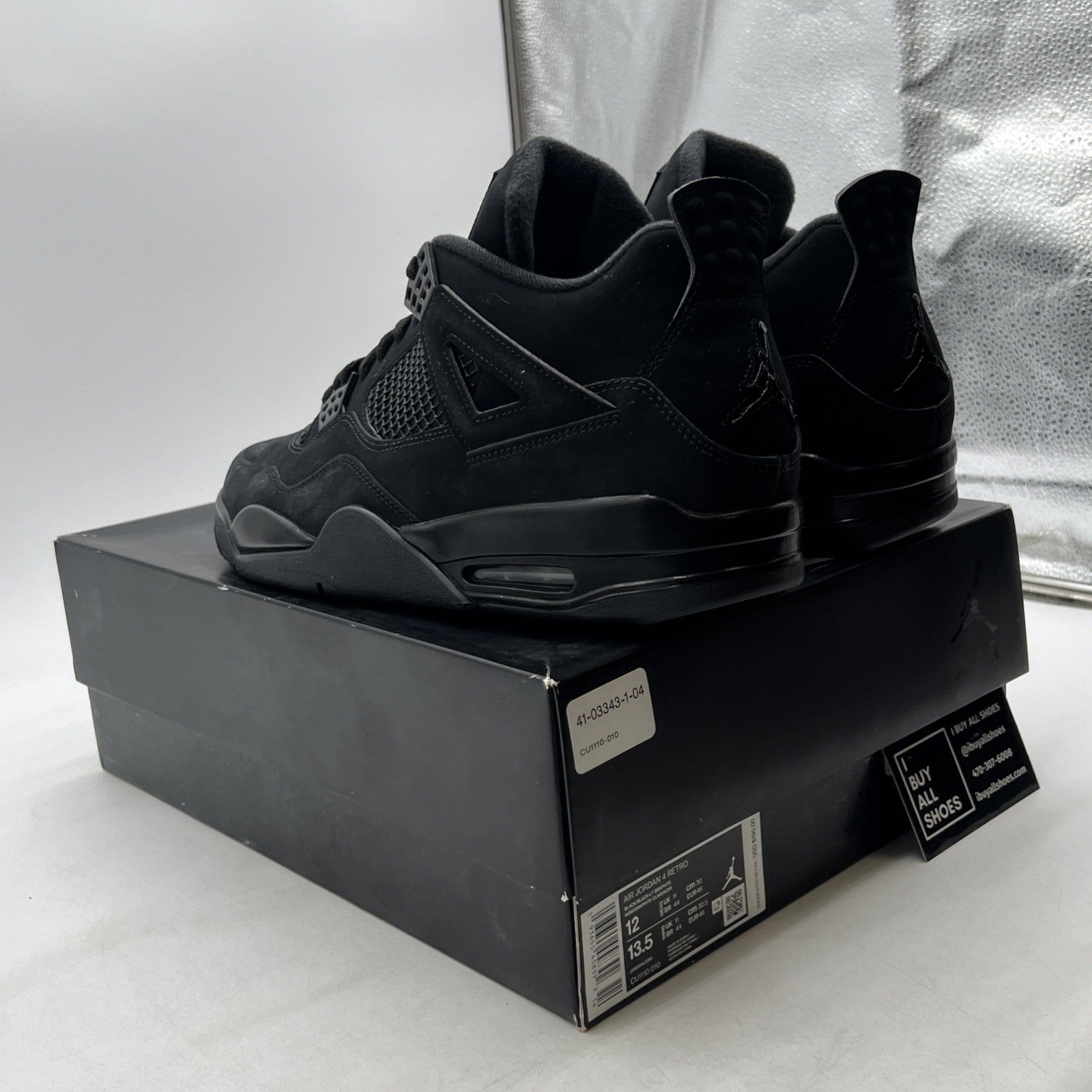 Size 12 - Air Jordan 4 Retro Mid Black Cat (CU1110-010)