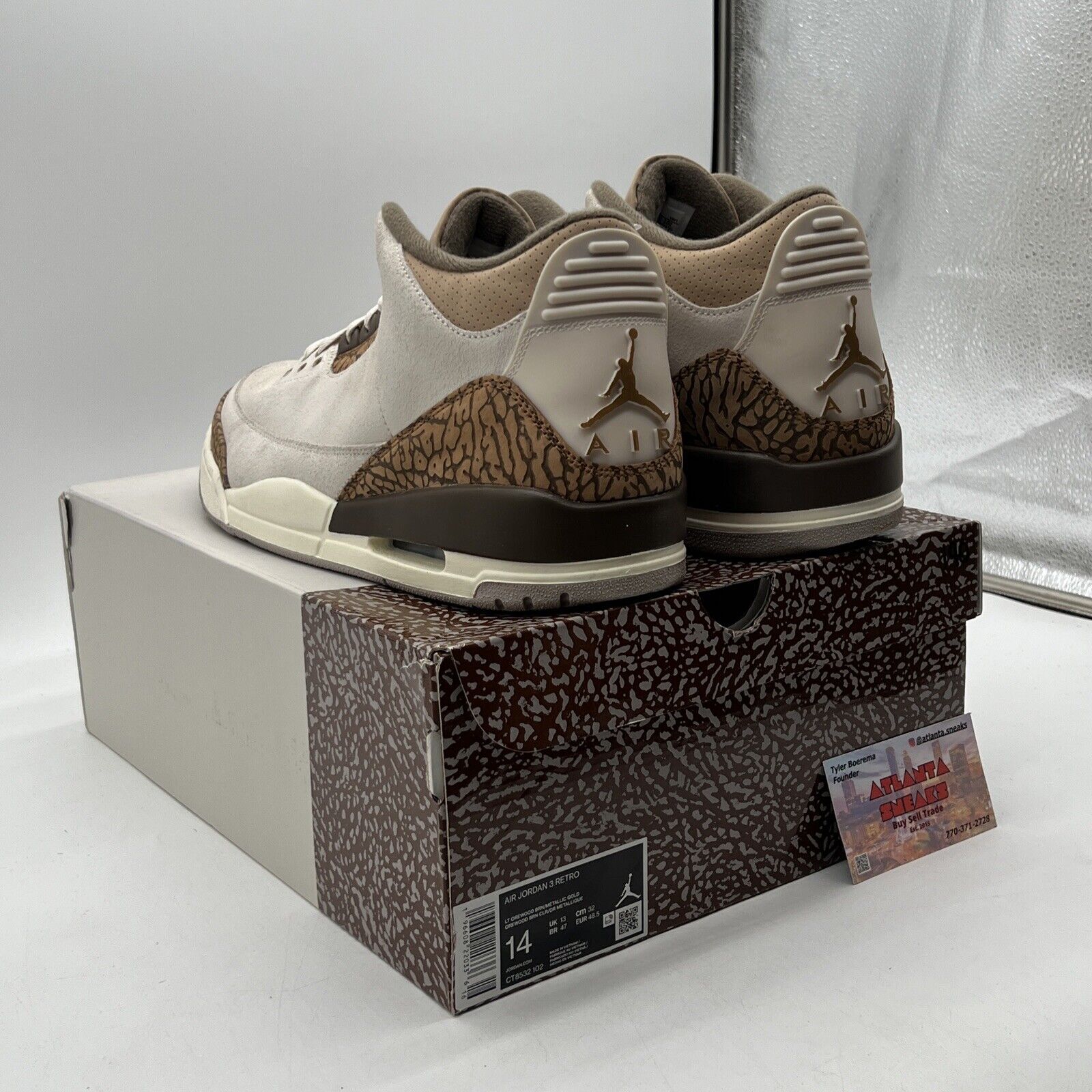 Size 14 - Jordan 3 Retro Low Palomino Brown Tan Suede (CT8532-102)