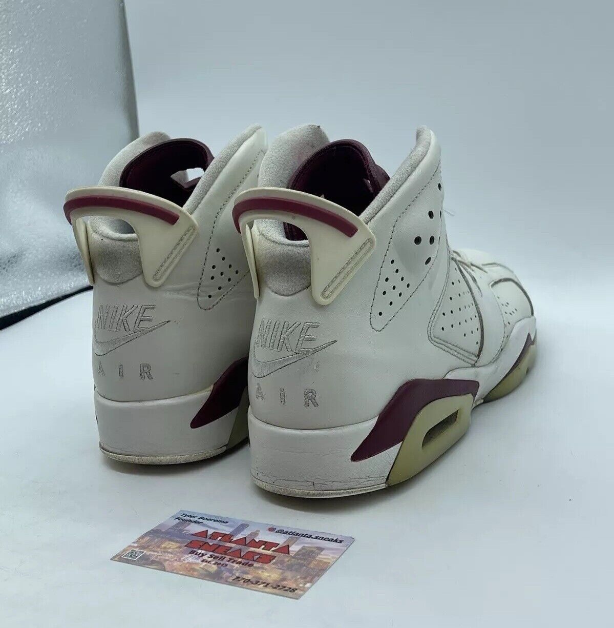 Size 9.5 - Air Jordan 6 Retro 2015 Maroon White Leather (384664-116)