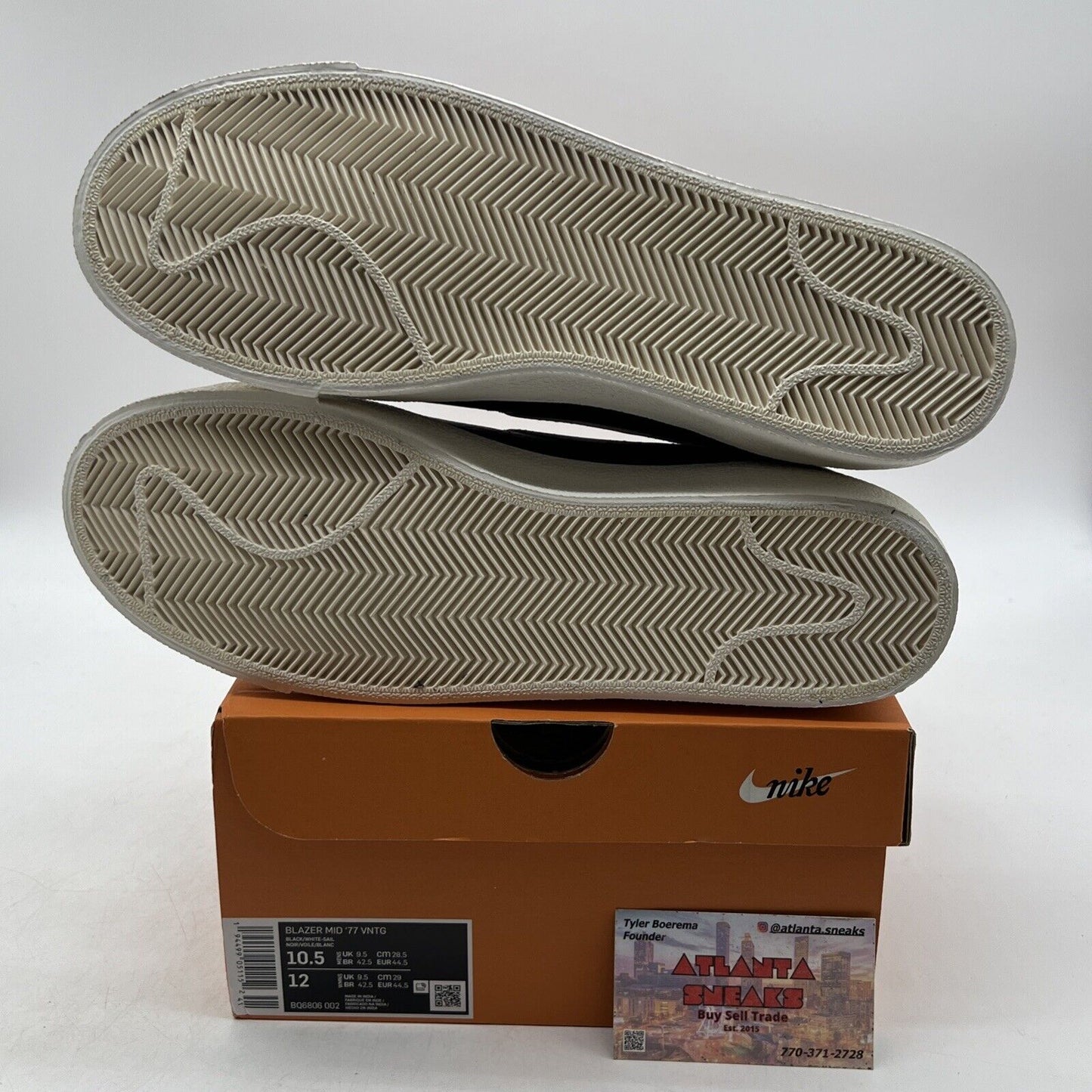 Size 10.5 - Nike Blazer '77 Vintage Mid Black Sail Leather (BQ6806-002)
