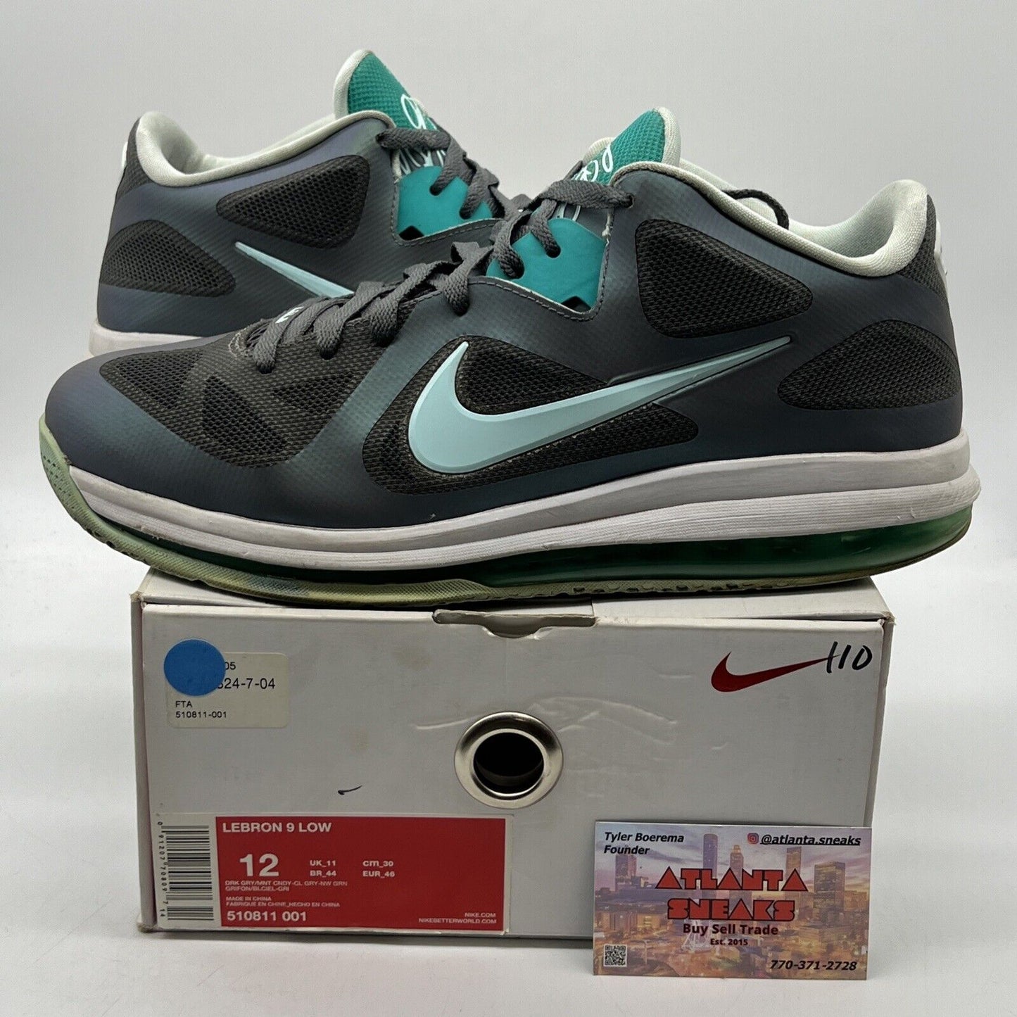 Size 12 - Nike LeBron 9 Low Easter White Grey (510811-001)