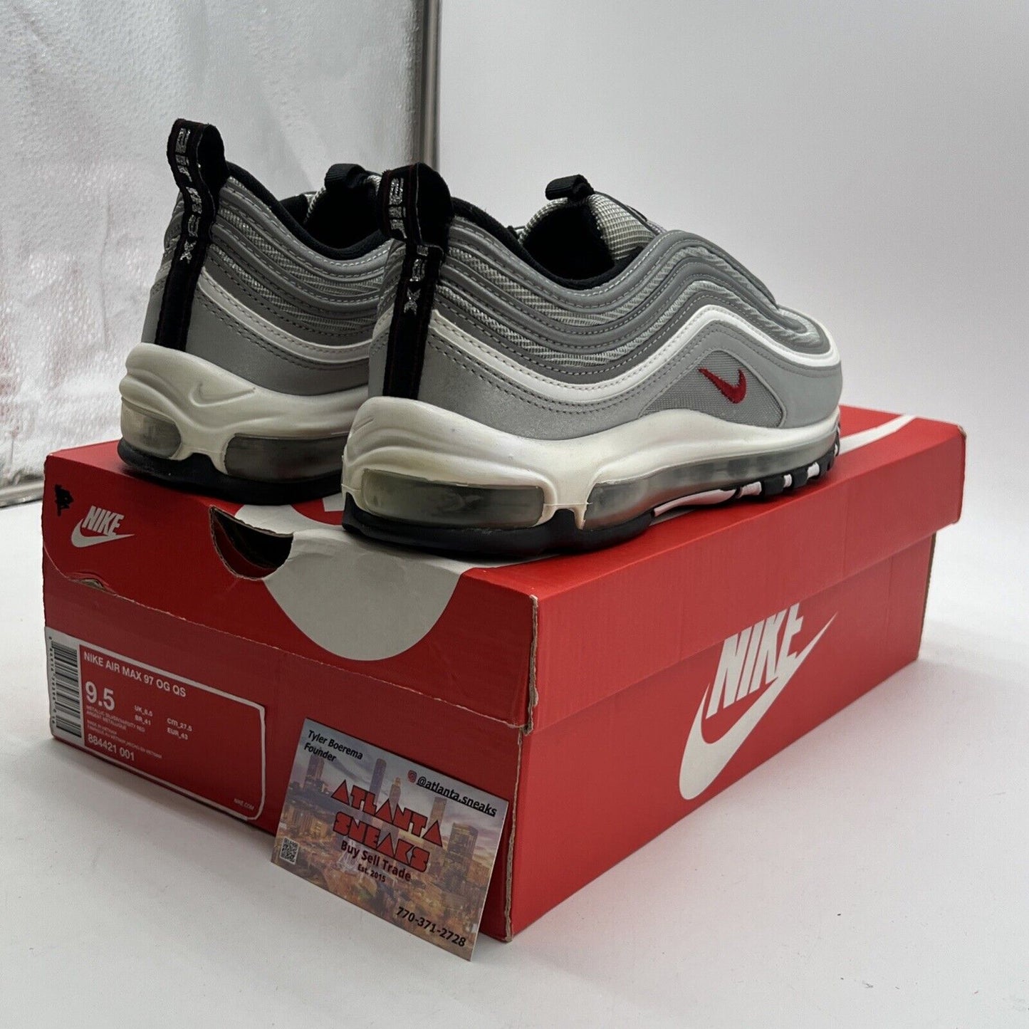 Size 9.5 - Nike Air Max 97 OG QS 2017 Silver Bullet (884421-001)