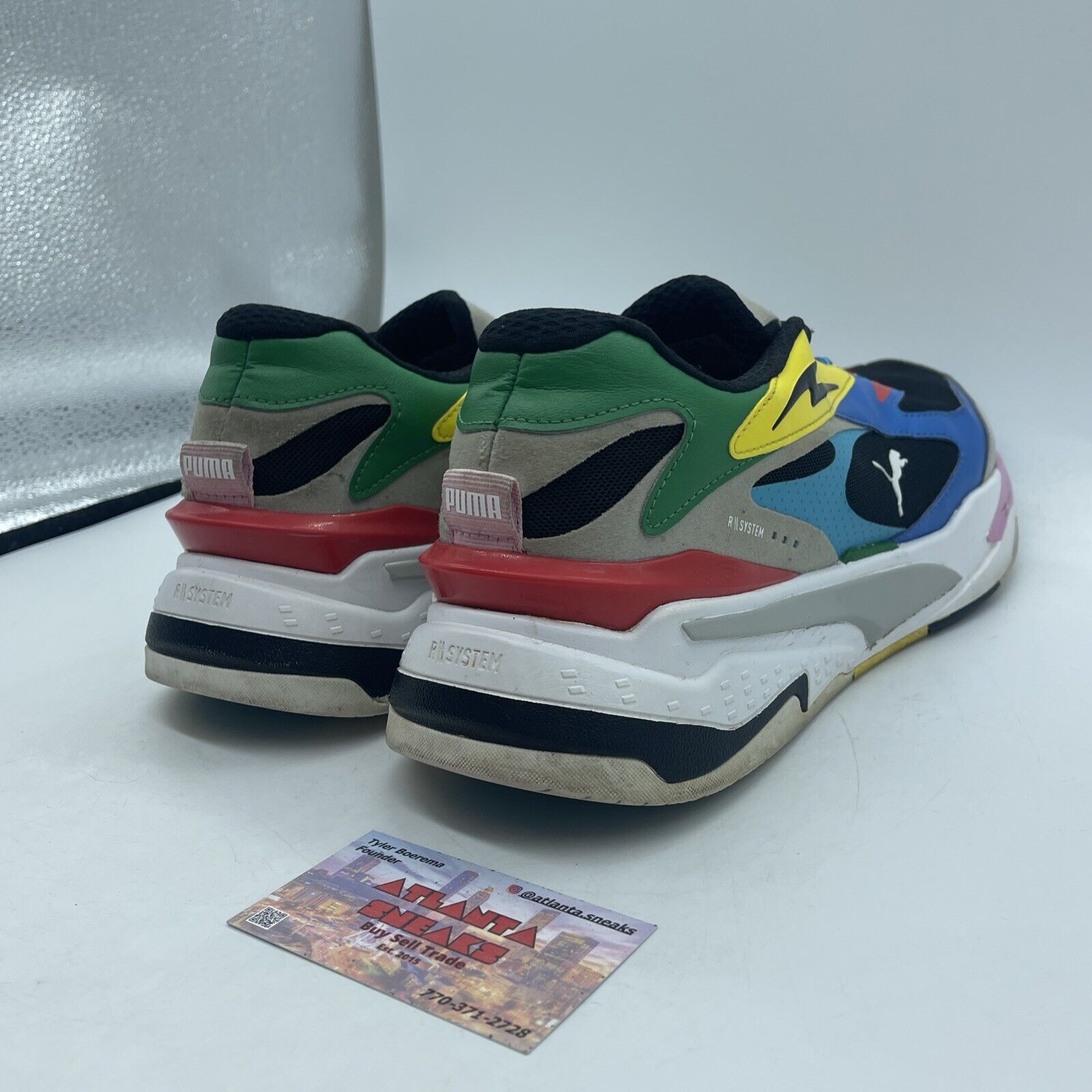 Size 12 - PUMA RS-Fast International Flags White Black Yellow Green (381456-01)