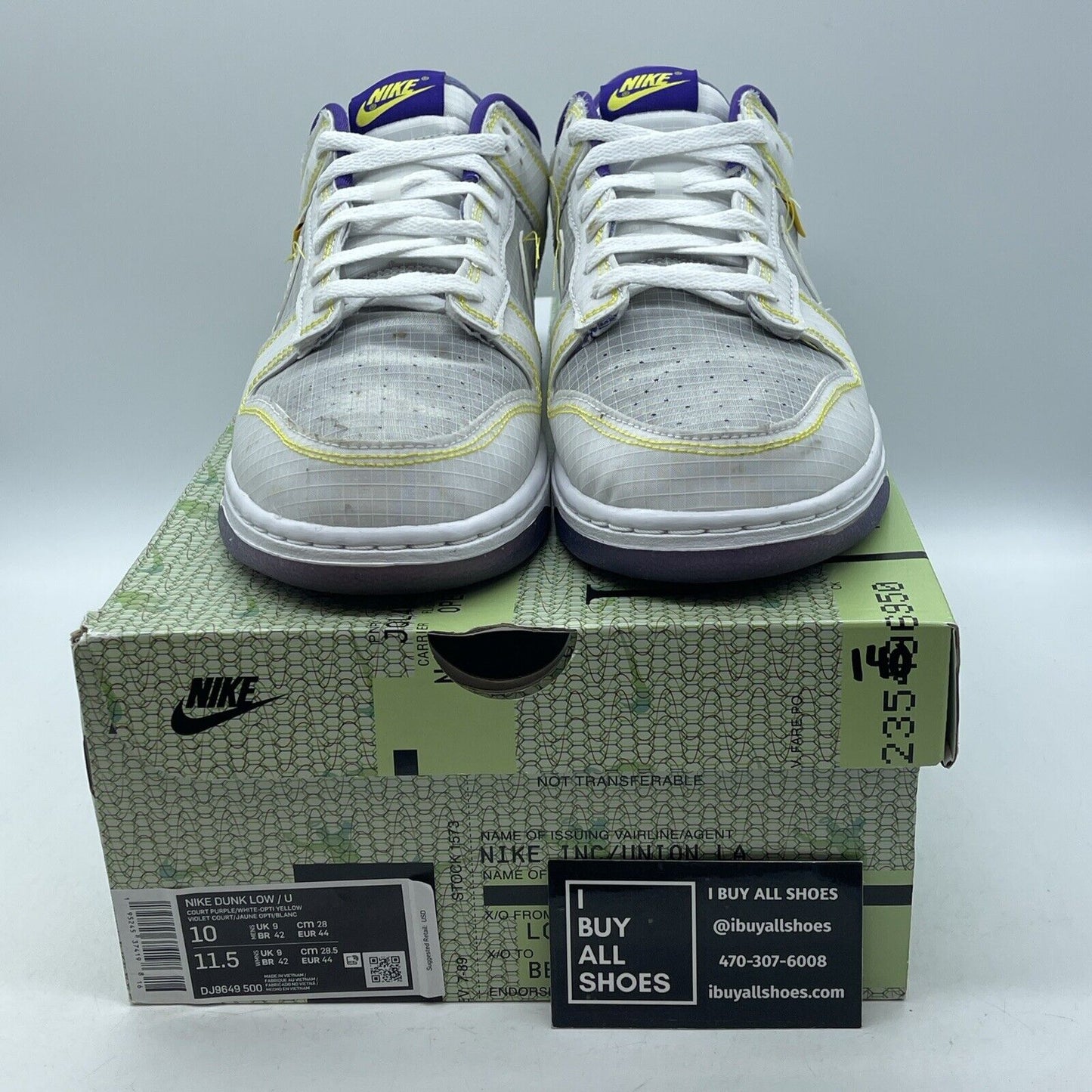 Size 10 - Nike Union LA x Dunk Low Passport Pack - Court Purple (DJ9649-500)