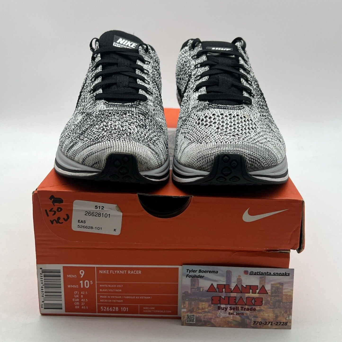 Size 9 - Nike Flyknit Racer Oreo 1.0 (526628-101)