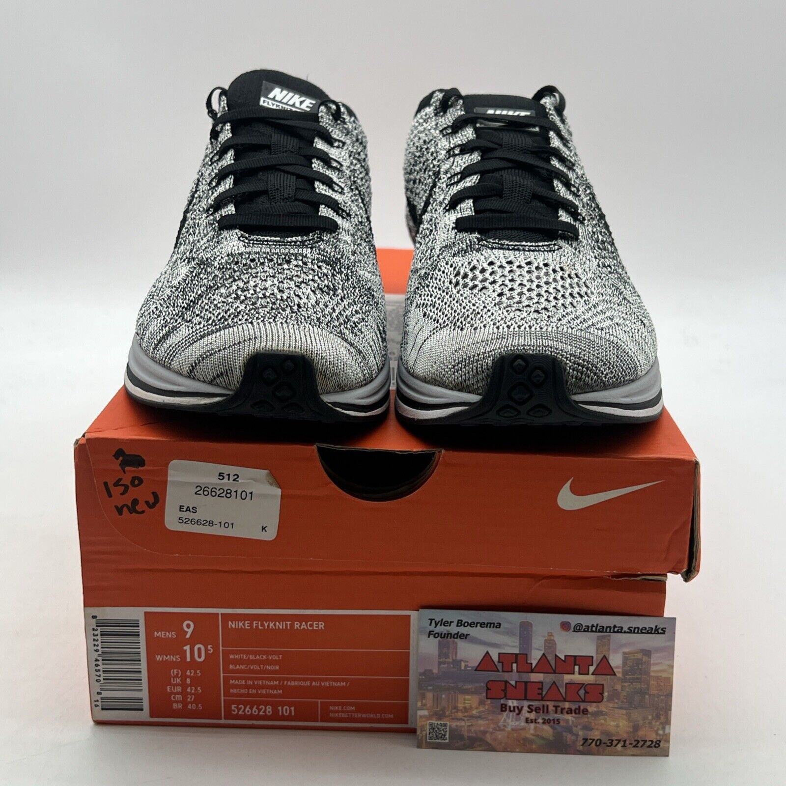 Size 9 - Nike Flyknit Racer Oreo 1.0 (526628-101)