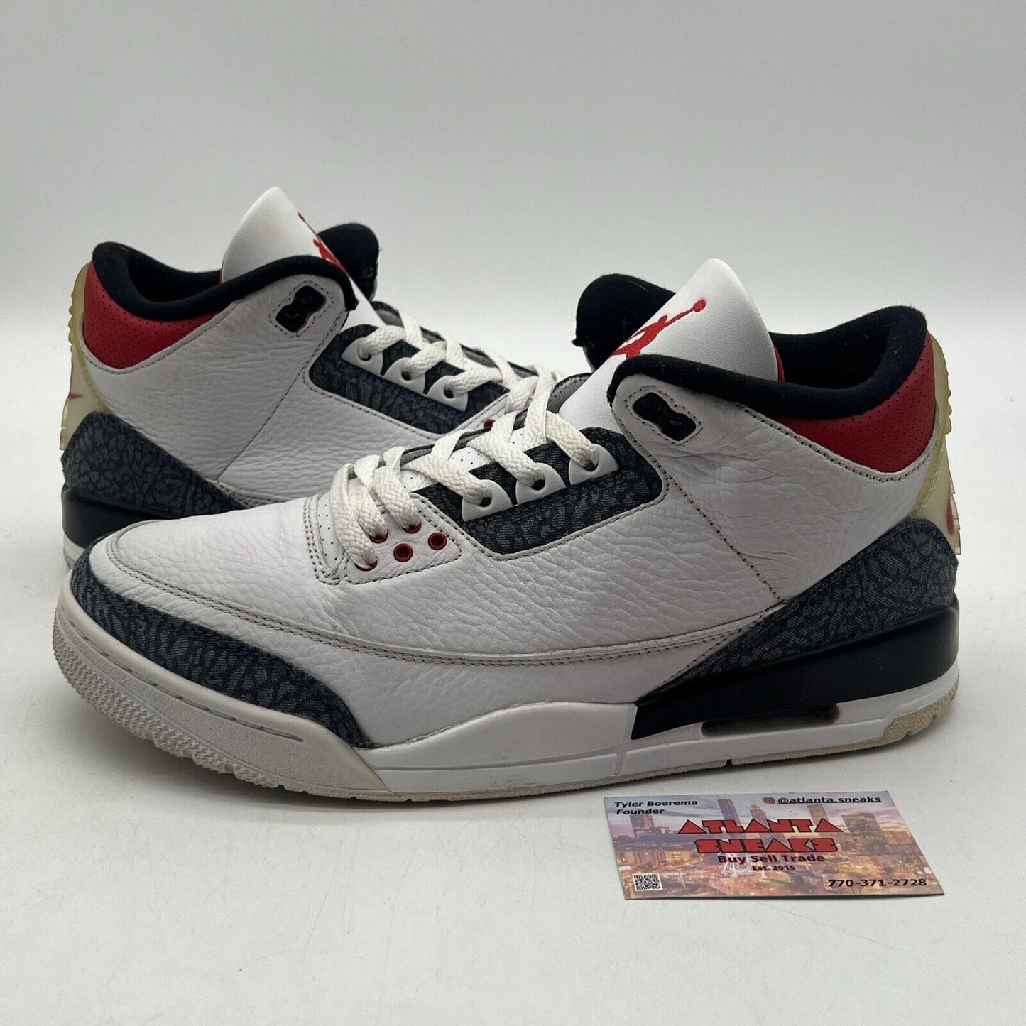 Size 11 - Jordan 3 Retro Denim SE Fire Red 2020 Red White Leather (CZ6431-100)